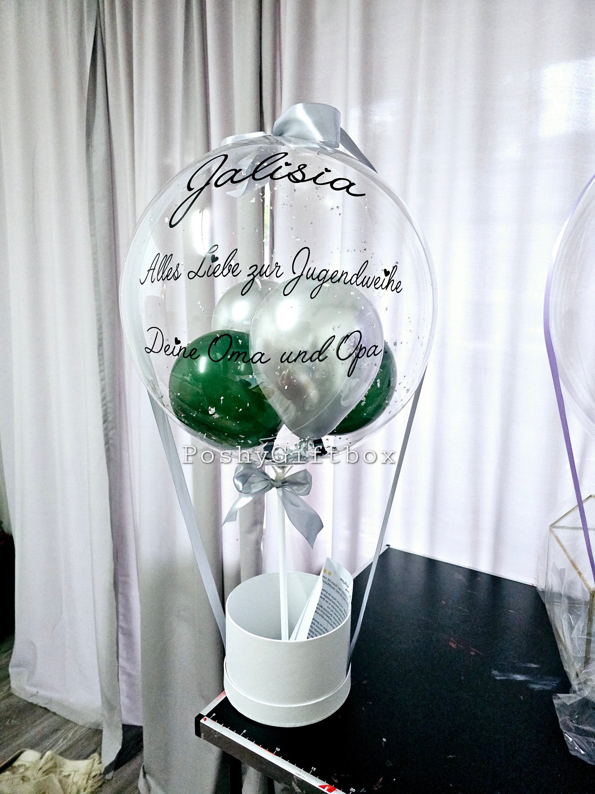 Ballon Personalisiert "JUGENDWEIHE"/  Geschenkbox /Ballonbox/Einschulungsgeschenk/Ballongeschenk Schule,Konfirmation,Jugendweihe, PoshyGiftbox