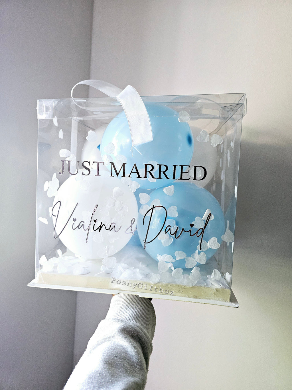 Personalisierte Ballon-Box HOCHZEIT/Geschenkbox/Luftballons/Geldgeschenkverpackung/Weihnachtsgeschenk/Geldgeschenk/Geschenkballon Geschenkverpackung PoshyGiftbox
