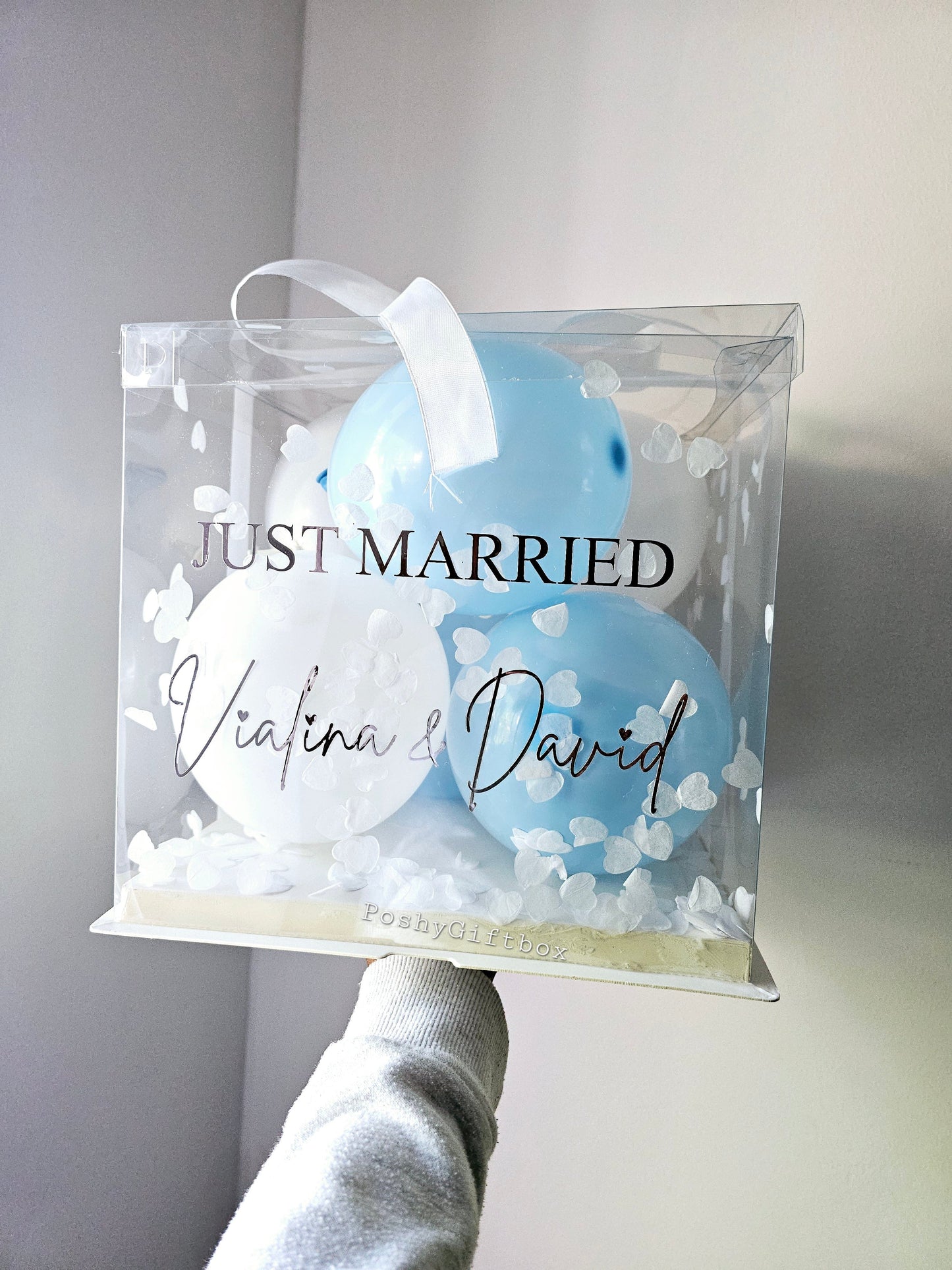 Personalisierte Ballon-Box HOCHZEIT/Geschenkbox/Luftballons/Geldgeschenkverpackung/Weihnachtsgeschenk/Geldgeschenk/Geschenkballon Geschenkverpackung PoshyGiftbox