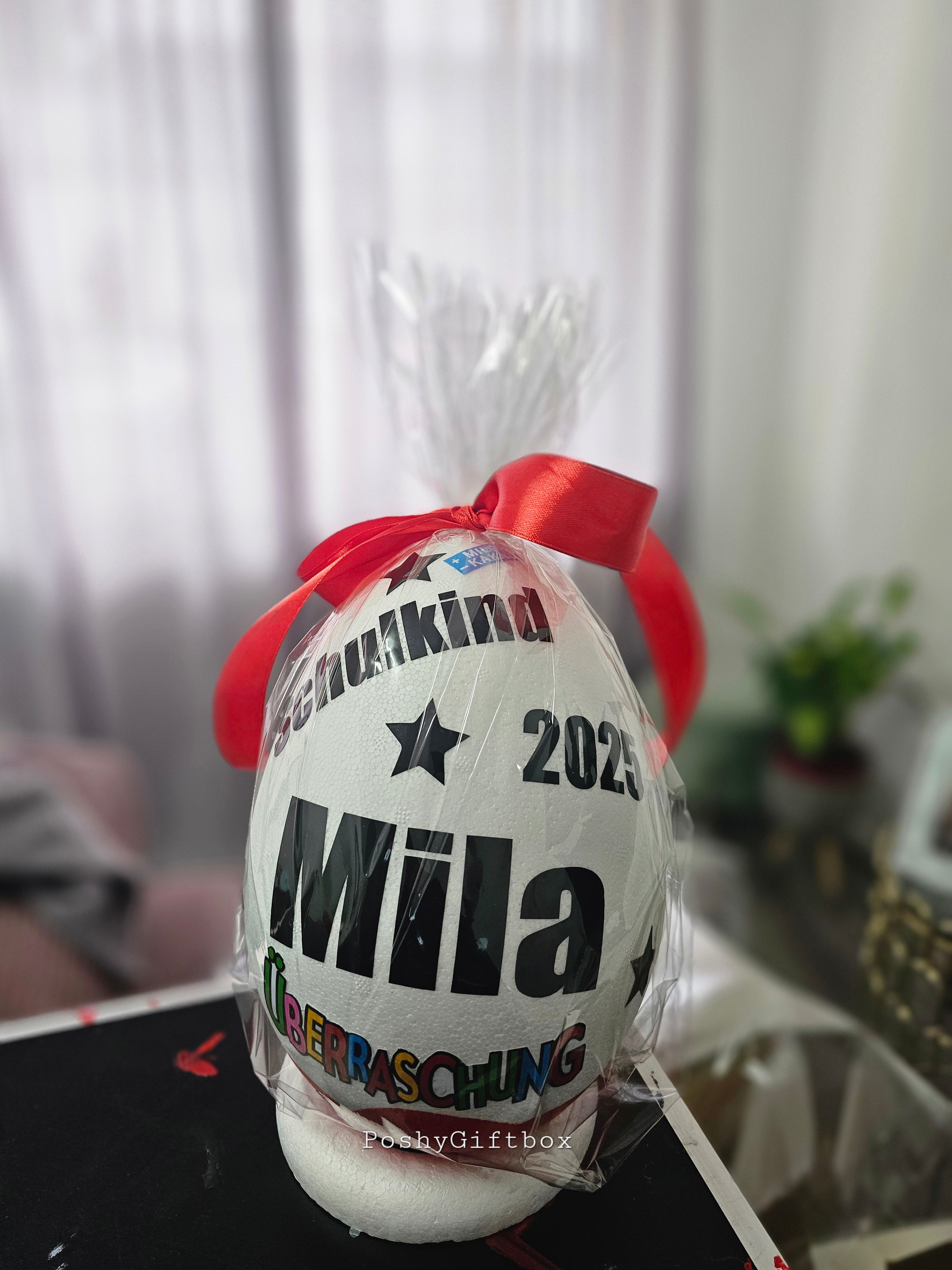 Personalisiertes XXL Überraschungsei SCHULKIND/ XXL Überraschungsei Personalisiertes Geschenk / Ü-Ei befüllt /9 Designs/Einschulungsgeschenk Schultüte PoshyGiftbox