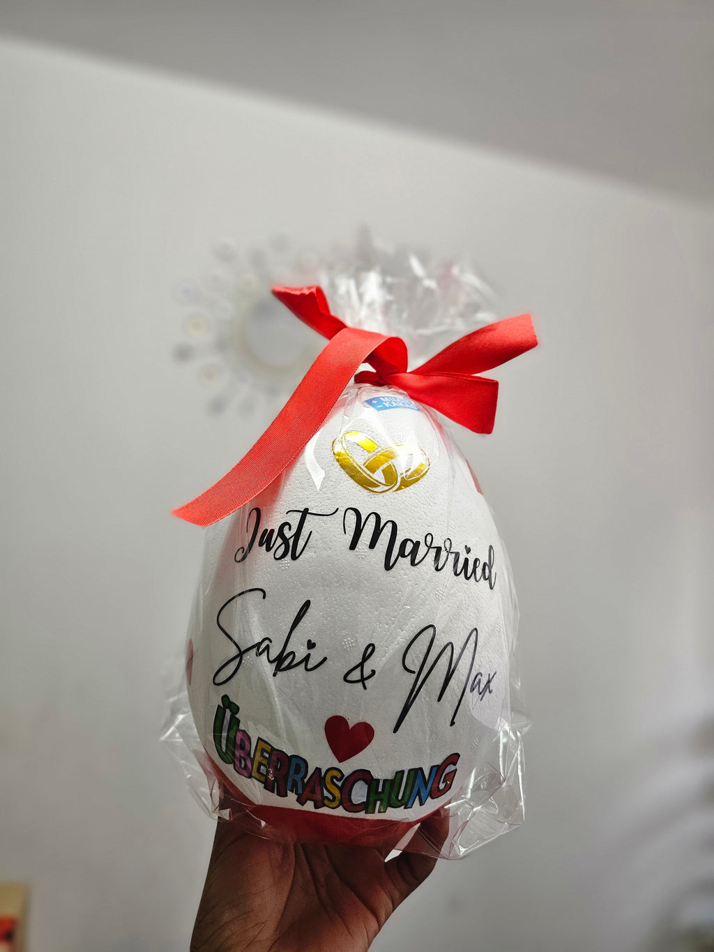 Personalisiertes Ü-Ei "HOCHZEIT"  / XXL Überraschungsei  mit Wunschtext/Schokoladen Geschenk /Weihnachten/Ostern/Hochzeit/Jugendweihe/Riesen Überraschungsei/Geburtstagsgeschenk/Überraschungseier PoshyGiftbox