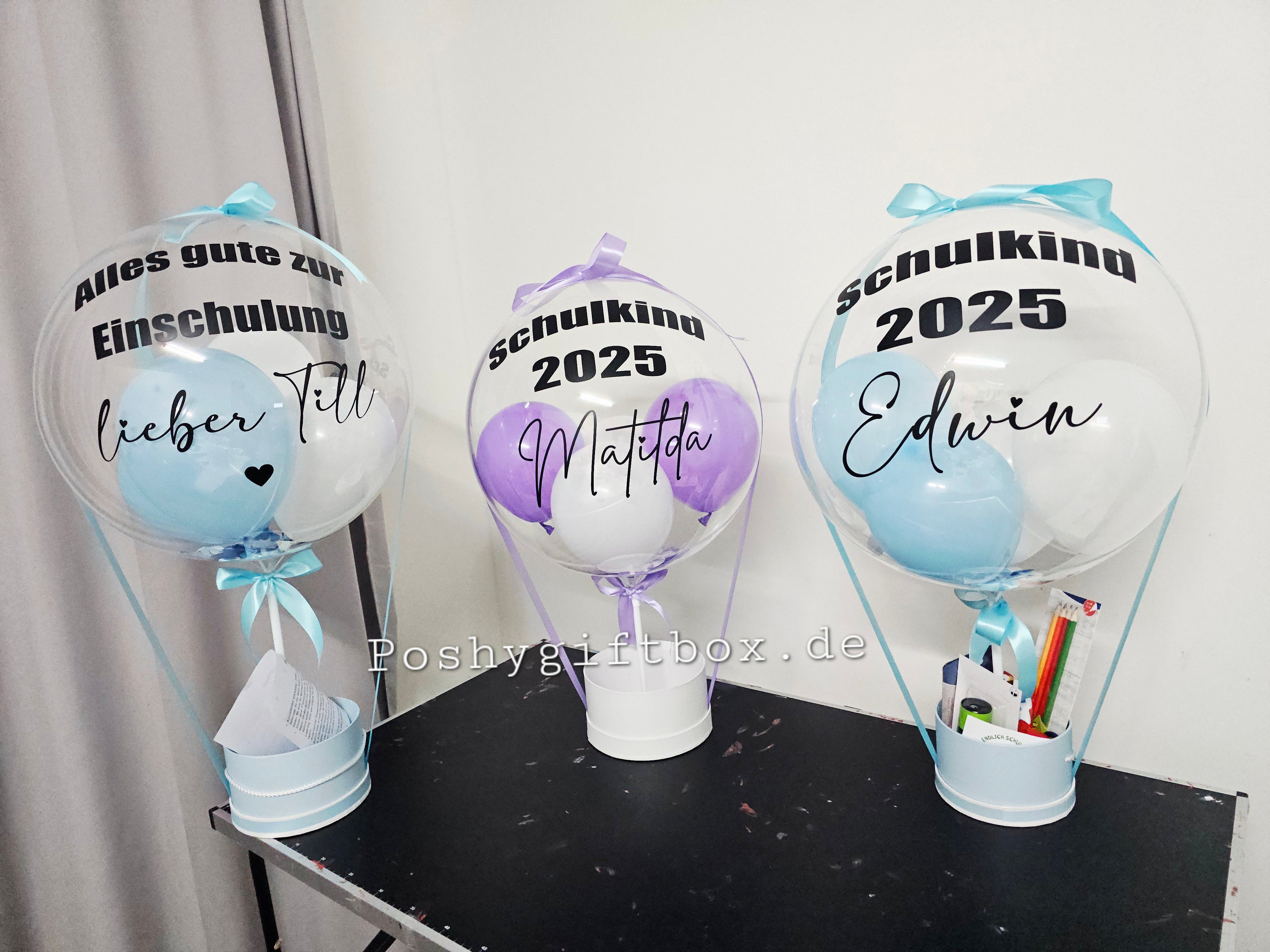 Schulkind Ballon/Geschenk zur Einschulung/Schulkind Geschenk/Geschenkbox zum ersten Schultag/Endlich Schulkind Ballon/Schultüte mit Füllung  Einschulung PoshyGiftbox
