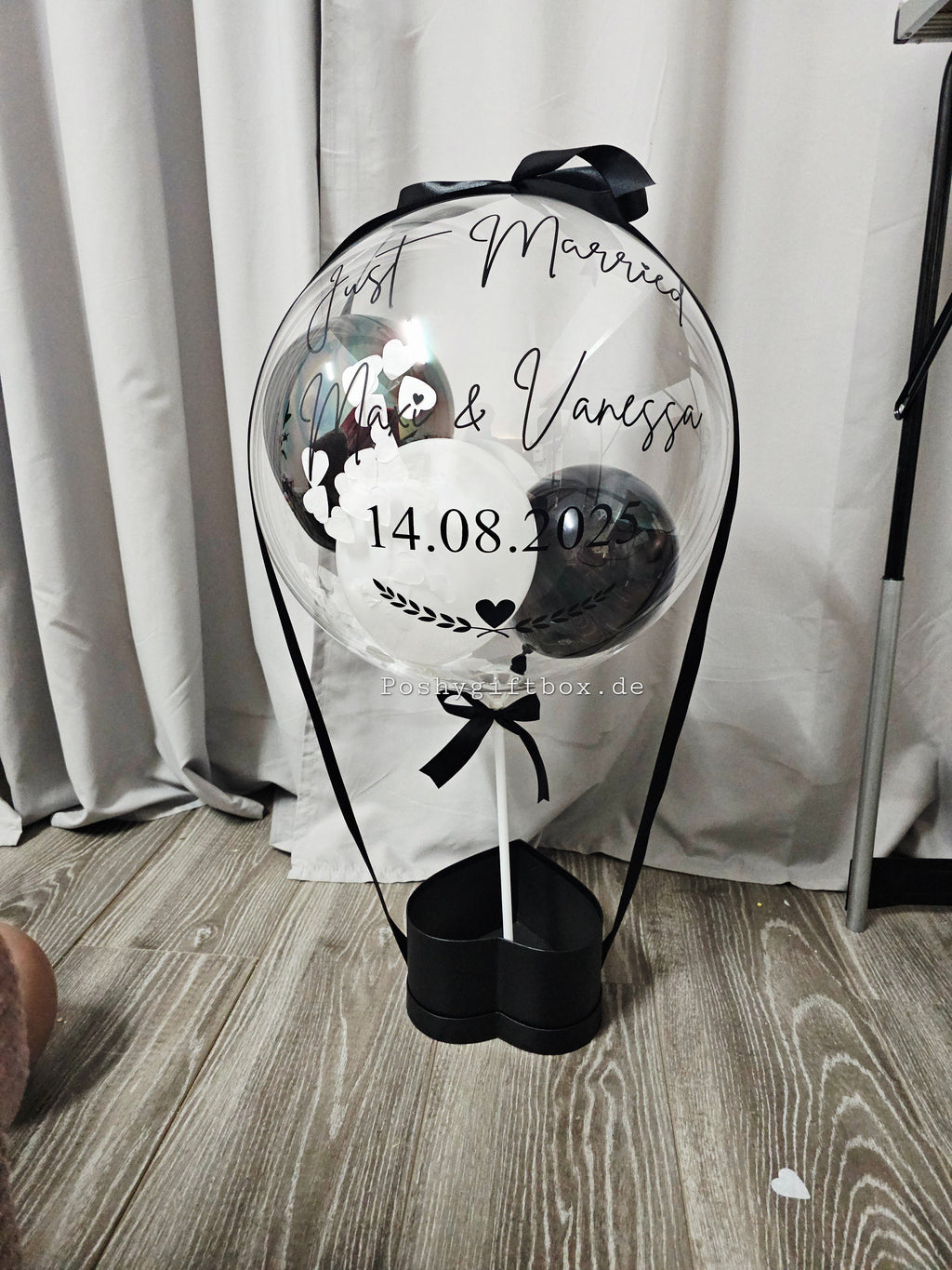 Ballongeschenk HOCHZEIT/Geschenk zum Hochzeitstag/Verlobungsgeschenk/Just Married/Hochzeitsgeschenk/Ballongrüß /Geldgeschenk Hochzeit PoshyGiftbox