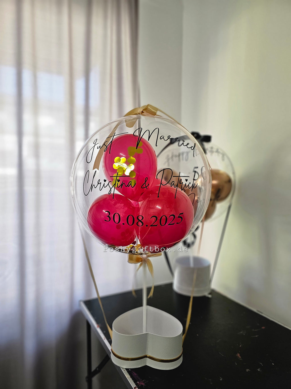 Ballongrüße "Mama"/Geschenk Geburtstag/Ballon Geschenk/Ballon Rosa Metallic personalisiert/Geschenk Box Personalisiert/Geschenk für Frauen PoshyGiftbox