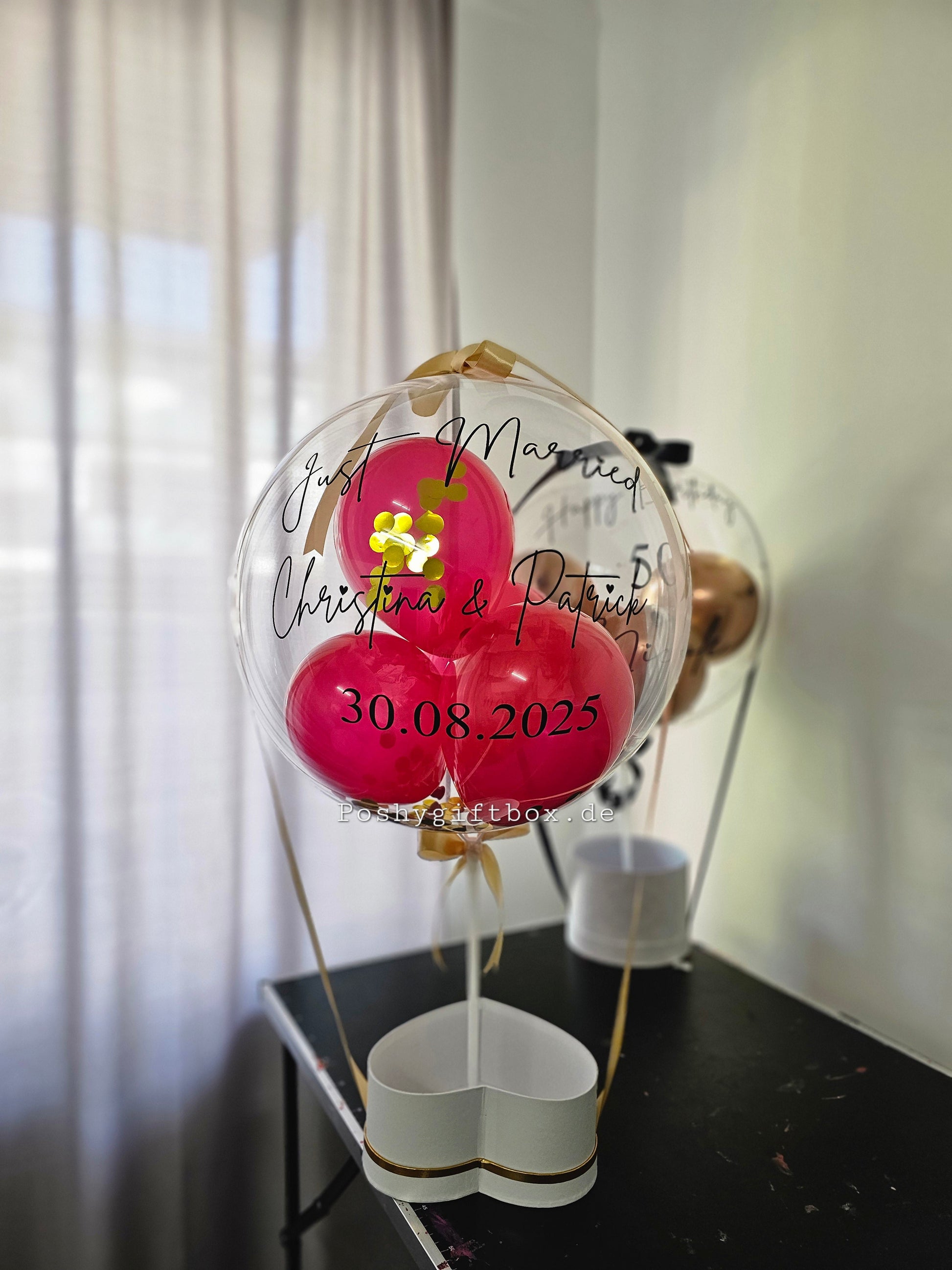Ballongrüße "Mama"/Geschenk Geburtstag/Ballon Geschenk/Ballon Rosa Metallic personalisiert/Geschenk Box Personalisiert/Geschenk für Frauen PoshyGiftbox