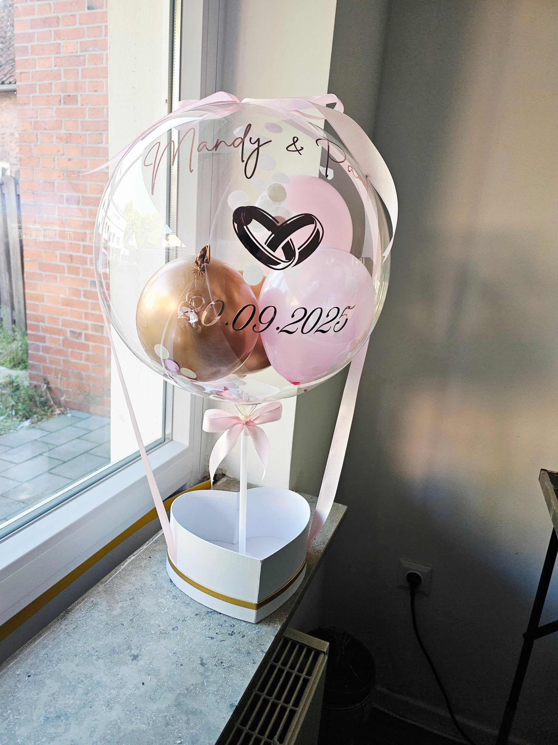 Ballongeschenk HOCHZEIT/Geschenk zum Hochzeitstag/Verlobungsgeschenk/Just Married/Hochzeitsgeschenk/Ballongrüß /Geldgeschenk Hochzeit PoshyGiftbox