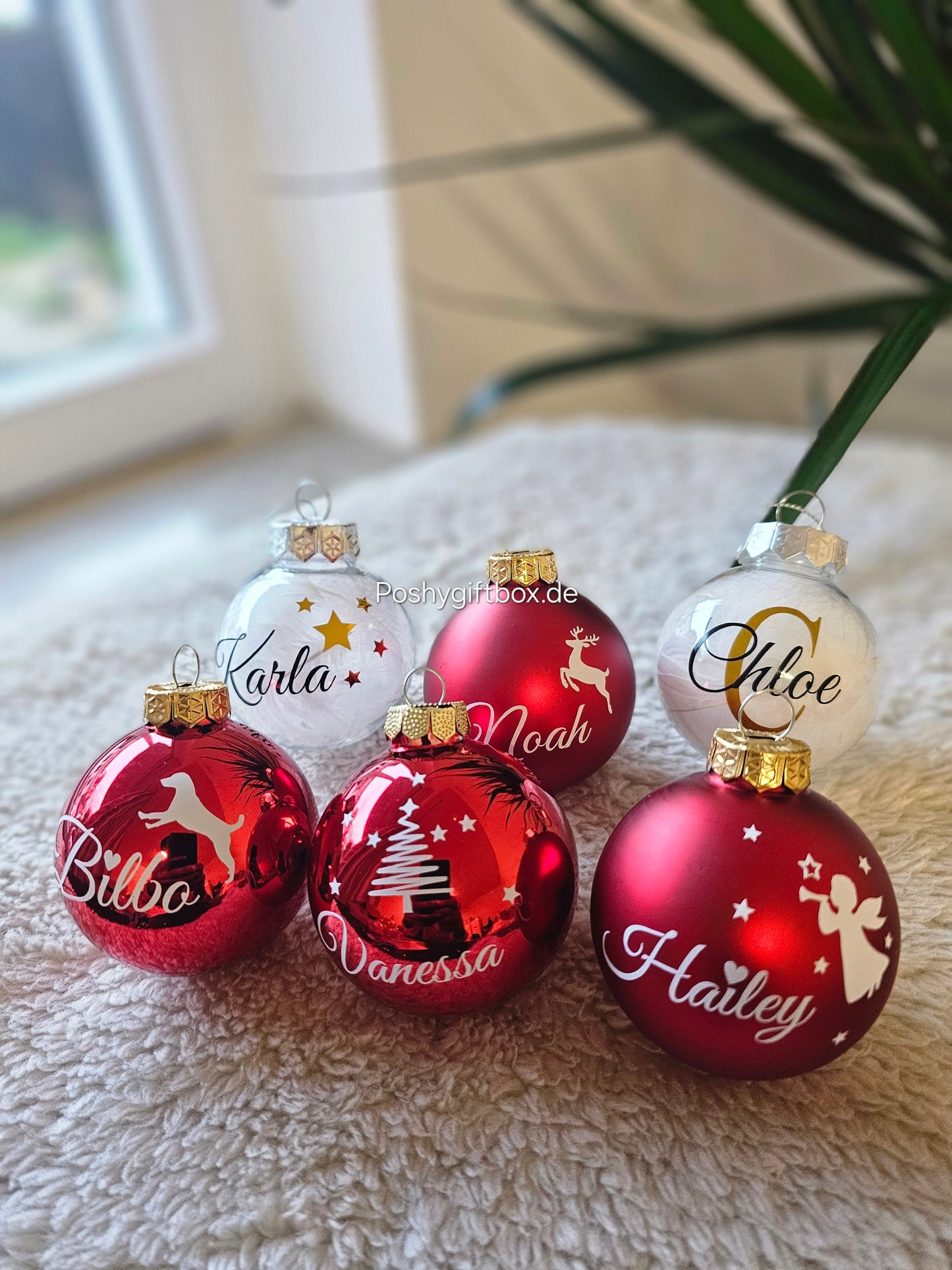 Personalisierte Weihnachtskugeln Verschiedene Farbe/Weihnachtsgeschenke/ Weihnachtskugel mit Namen/Christbaumkugeln/Tannenbaumkugel PoshyGiftbox