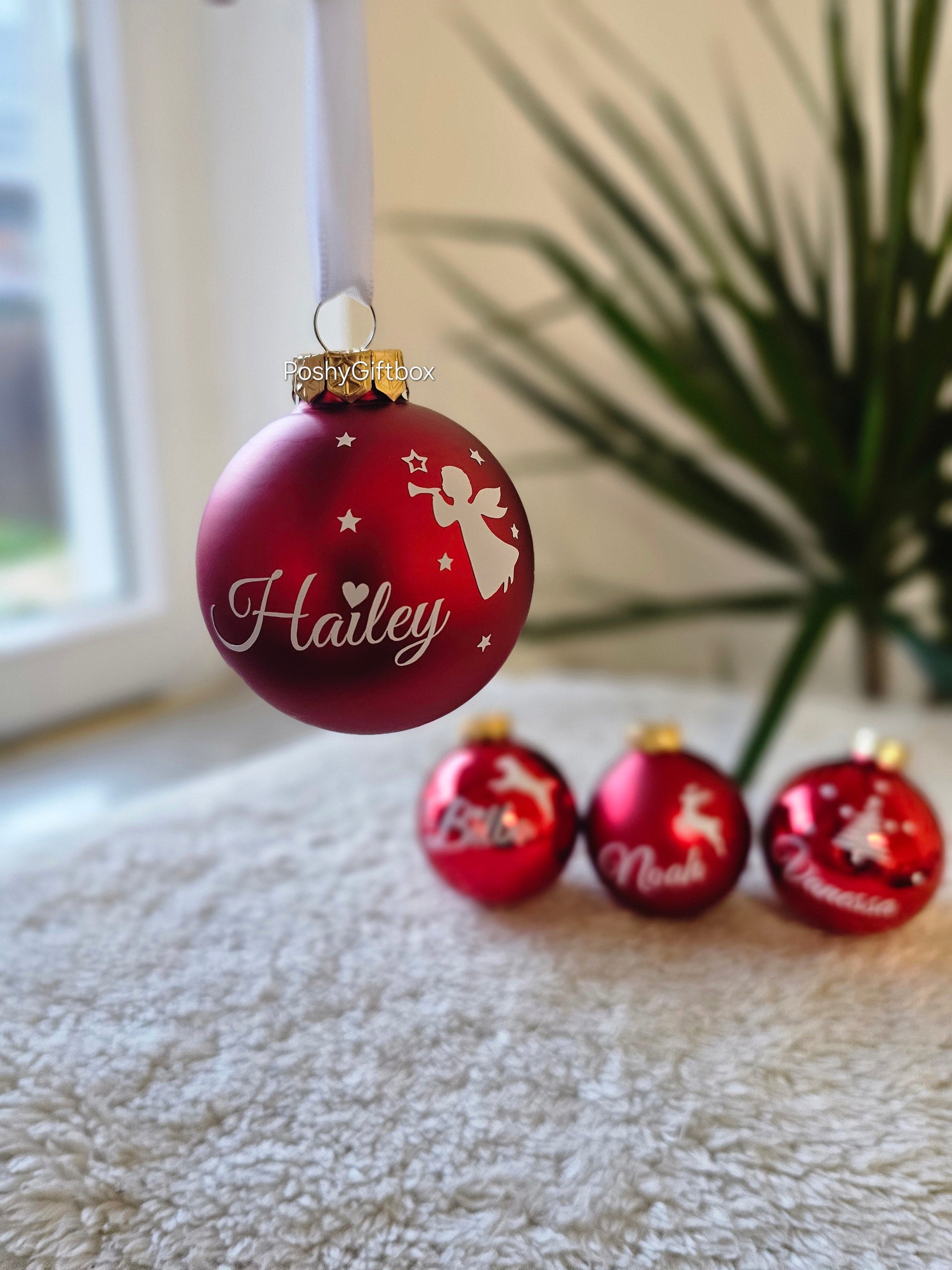 Personalisierte Weihnachtskugeln Verschiedene Farbe/Weihnachtsgeschenke/ Weihnachtskugel mit Namen/Christbaumkugeln/Tannenbaumkugel PoshyGiftbox