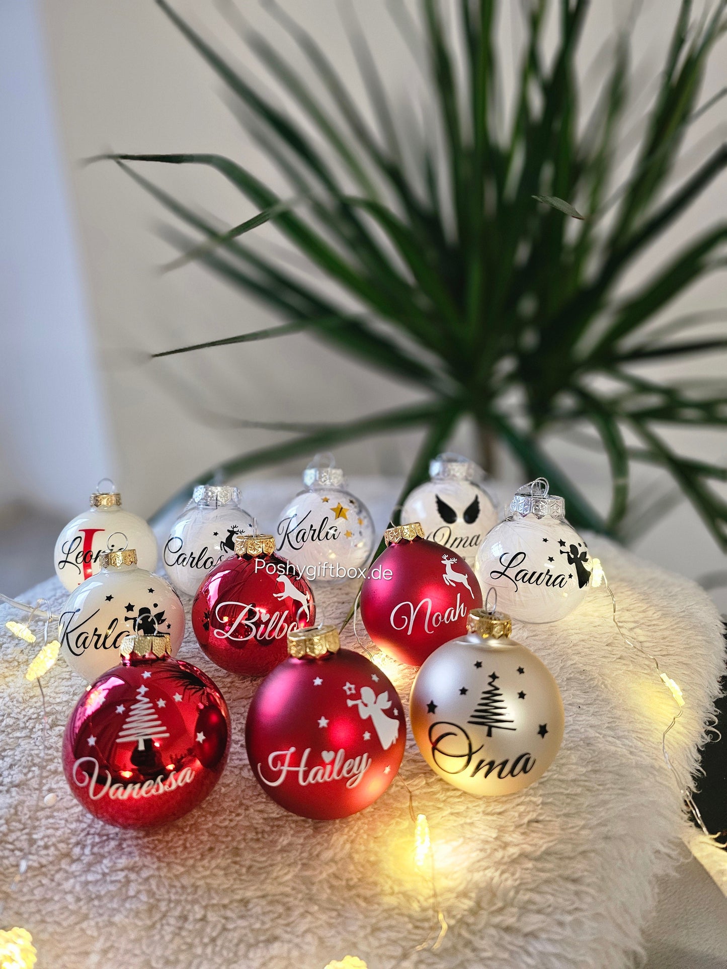 Personalisierte Weihnachtskugeln Verschiedene Farbe/Weihnachtsgeschenke/ Weihnachtskugel mit Namen/Christbaumkugeln/Tannenbaumkugel PoshyGiftbox