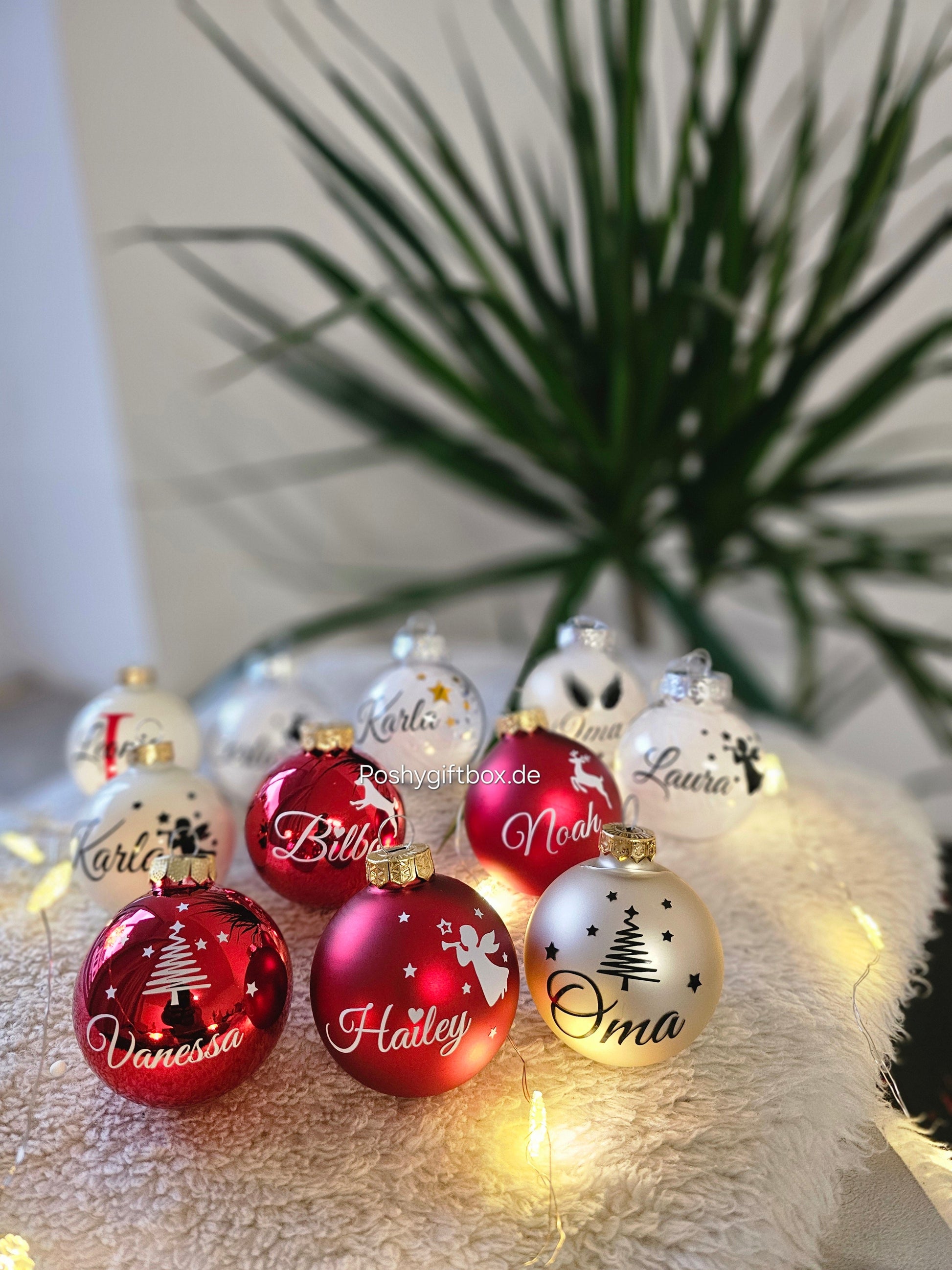 Personalisierte Weihnachtskugeln Verschiedene Farbe/Weihnachtsgeschenke/ Weihnachtskugel mit Namen/Christbaumkugeln/Tannenbaumkugel PoshyGiftbox