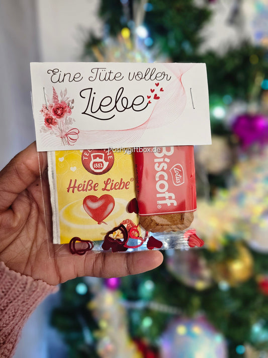 Geschenktüte "Liebe"/Biscoff/Wellnesstüte /Relax Set/Kleine Auszeit/ 5 Minuten Auszeit/Valentinsgeschenk/Liebe verschenken/Wohlfühlset/Entspannug PoshyGiftbox