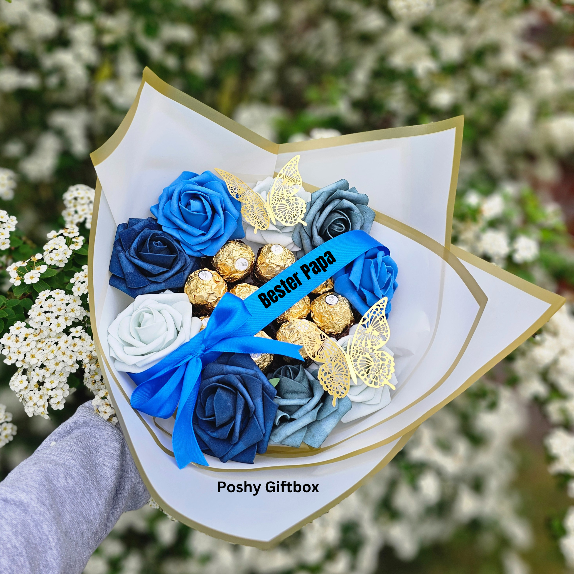 Weihnachtsgeschenk /Ballon Bouquet mit Schokoladen/Weihnachtsballon /Sinnvolle Geschenke Weihnachten/Firmengeschenke Weihnachten/Schokoladenbox PoshyGiftbox