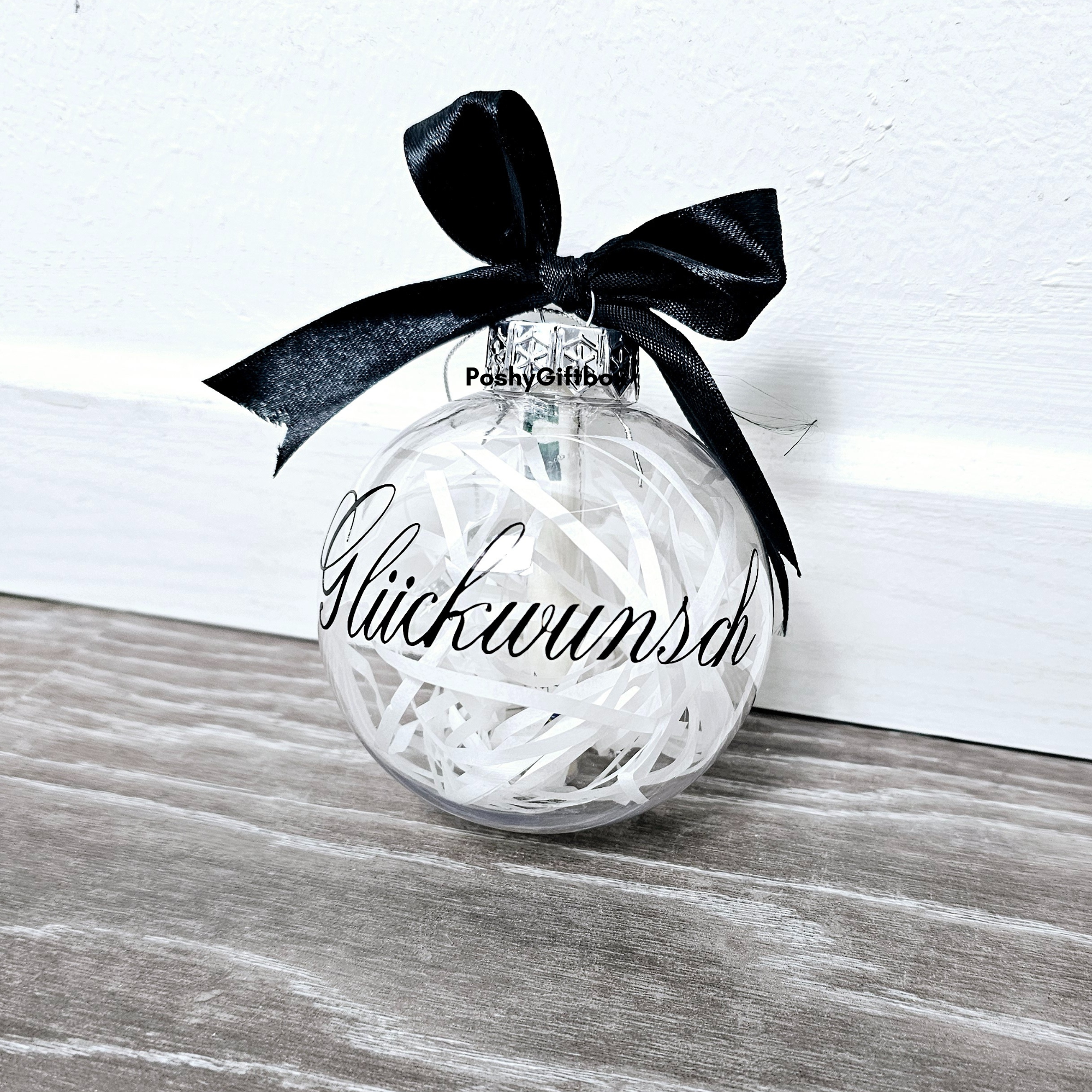 Wunscherfüller/Geldgeschenk Gutschein/Geldgeschenk Geburtstag/Weihnachtskügel personalisiert mit Namen/Geld verschenken/Geld verpacken/Glückwunsch PoshyGiftbox
