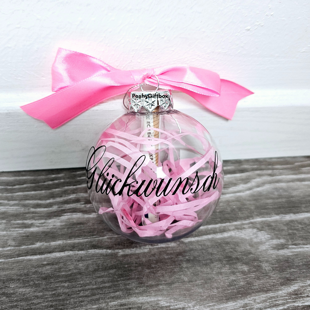 Wunscherfüller/Geldgeschenk Gutschein/Geldgeschenk Geburtstag/Weihnachtskügel personalisiert mit Namen/Geld verschenken/Geld verpacken/Glückwunsch PoshyGiftbox