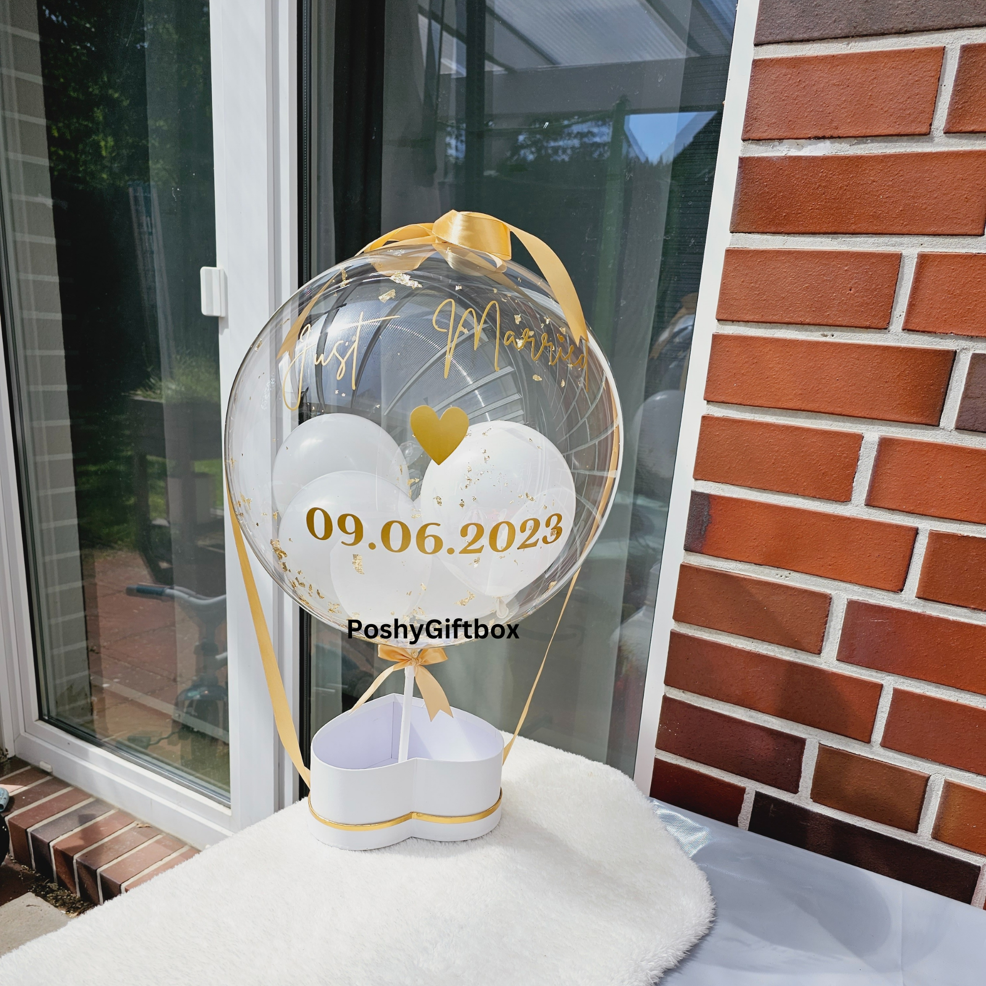Ballon Geschenkbox/Muttertagsgeschenk/Ballon Geschenk Geburtstag/Ballon Geschenk Freundin/Blumen Geschenk/Geschenk 1.Muttertag/Blumen Box  PoshyGiftbox