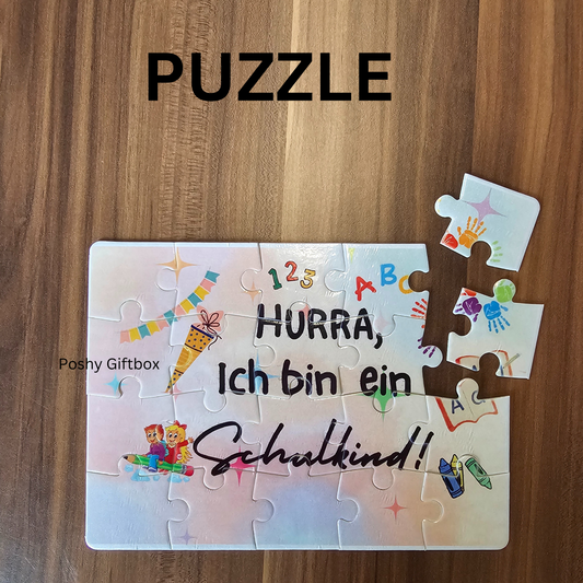 Puzzle "SCHULKIND"/Puzzle Kinder personalisiert / Puzzle 20 Teile Kinder / Kinder Puzzle mit Namen Motiv/Geschenkidee Kinder Geburtstag PoshyGiftbox