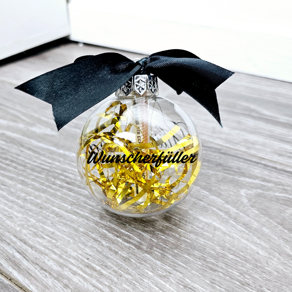 Wunscherfüller/Geldgeschenk Gutschein/Geldgeschenk Geburtstag/Weihnachtskügel personalisiert mit Namen/Geld verschenken/Geld verpacken/Glückwunsch PoshyGiftbox
