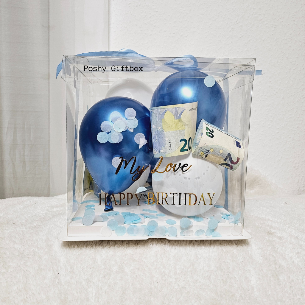 Personalisierte Ballonbox /Geschenkbox Transparent/Wellnessset/Geschenkset Männer/Weihnachtsgeschenk/Geburtstagsgeschenk/Valentinsgeschenk/Geschenk Vatertag PoshyGiftbox