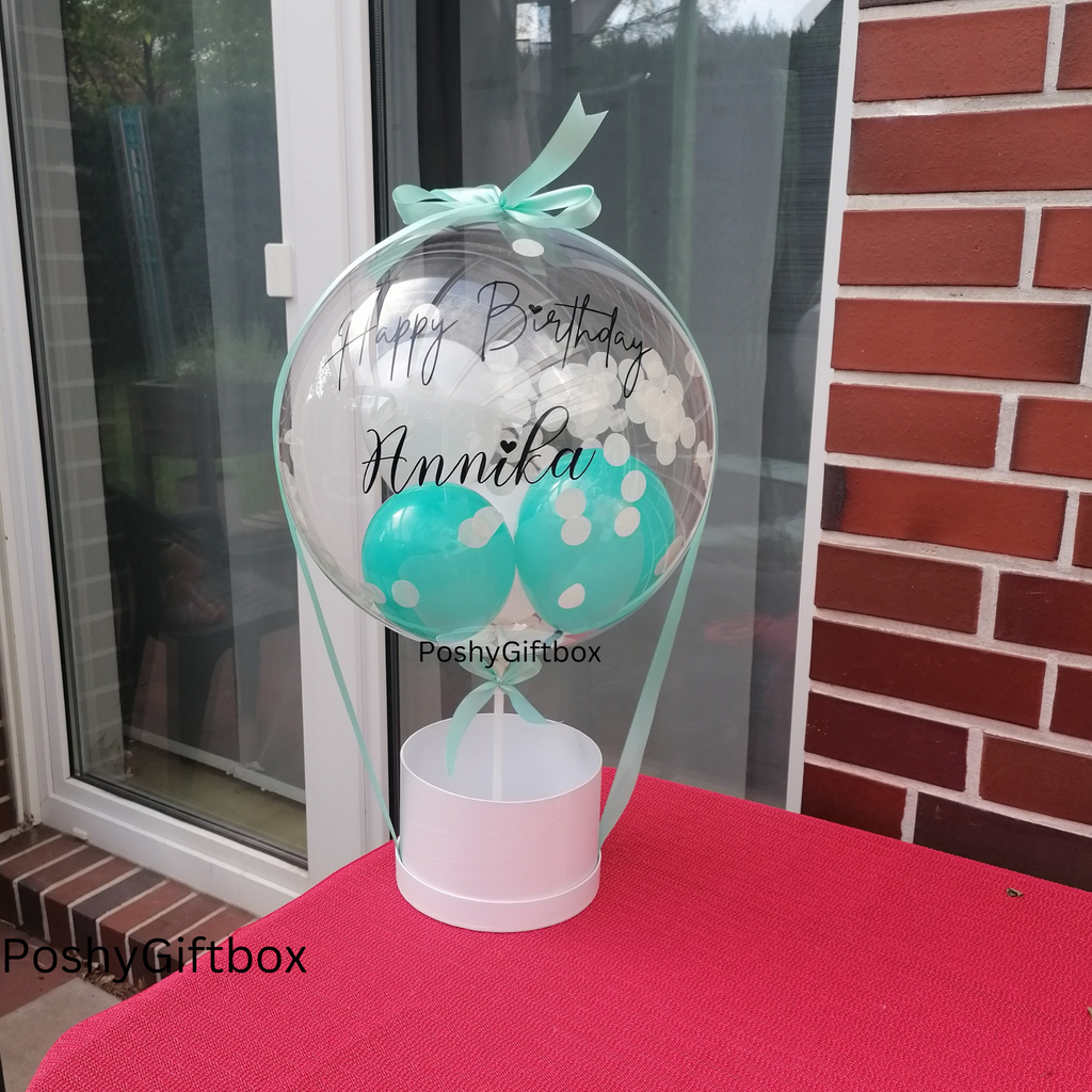 Ballon mit Blumen/Personalisierter Ballon/Ballongrüße/Geburtstagsgeshenk/Muttertagsgeschenk/Geschenke für Frauen/Geschenk Mama,Oma,Freundin  PoshyGiftbox