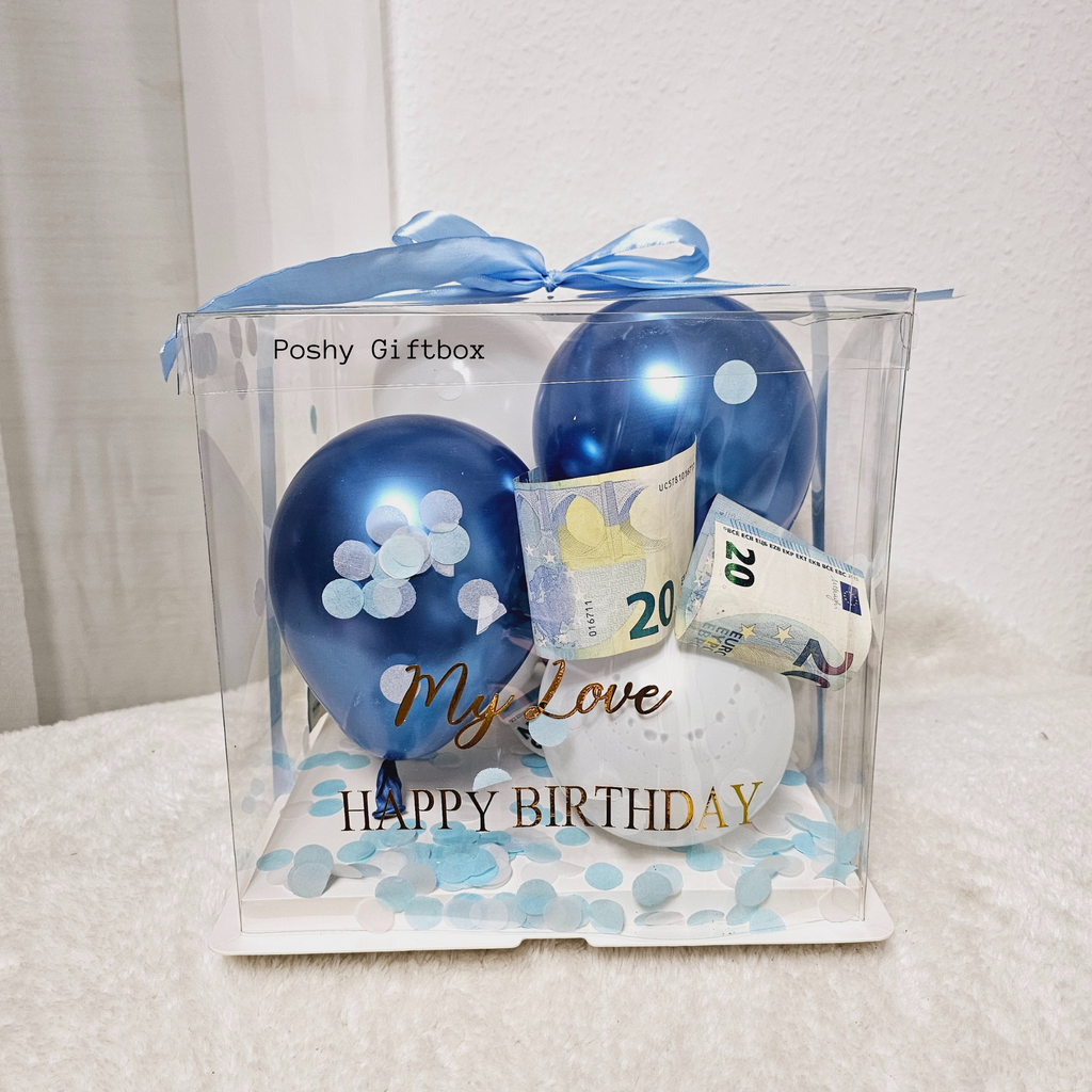 Personalisierte Ballonbox /Geschenkbox Transparent/Wellnessset/Geschenkset Männer/Weihnachtsgeschenk/Geburtstagsgeschenk/Valentinsgeschenk/Geschenk Vatertag PoshyGiftbox