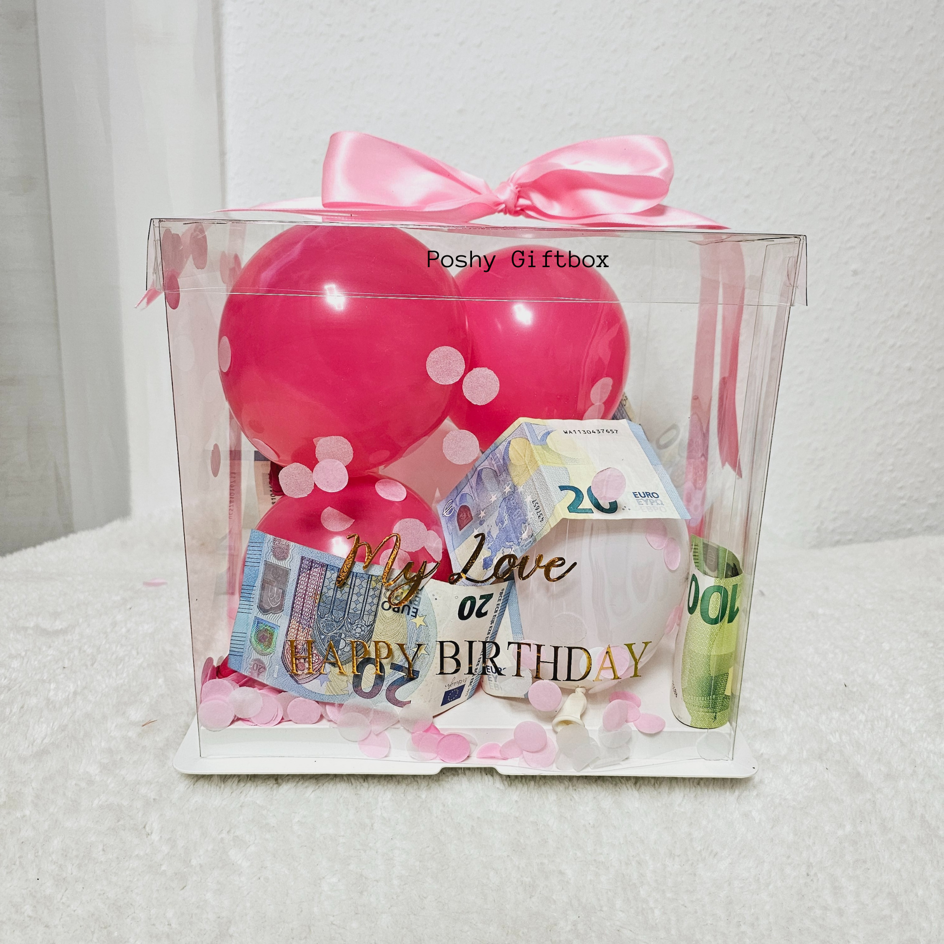 Personalisierte Ballon-Box/Geschenkbox/Luftballons/Geldgeschenkverpackung/Weihnachtsgeschenk/Geldgeschenk/Geschenkballon Geschenkverpackung PoshyGiftbox