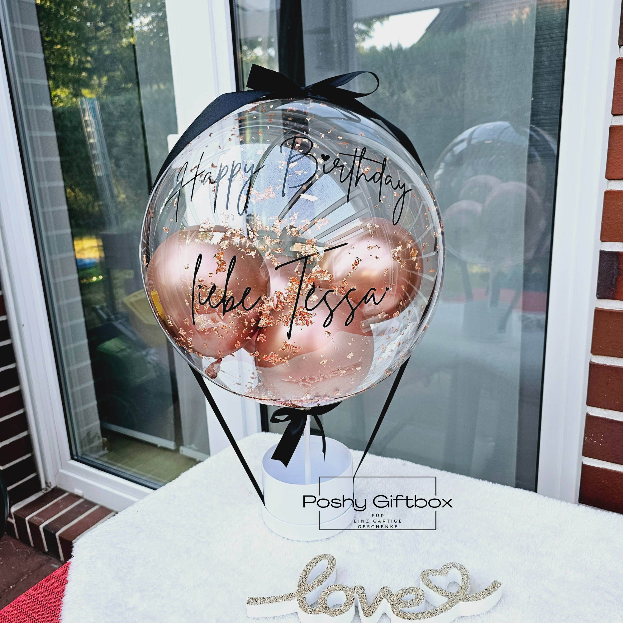 Ballon Geschenkbox/Muttertagsgeschenk/Ballon Geschenk Geburtstag/Ballon Geschenk Freundin/Blumen Geschenk/Geschenk 1.Muttertag/Blumen Box  PoshyGiftbox