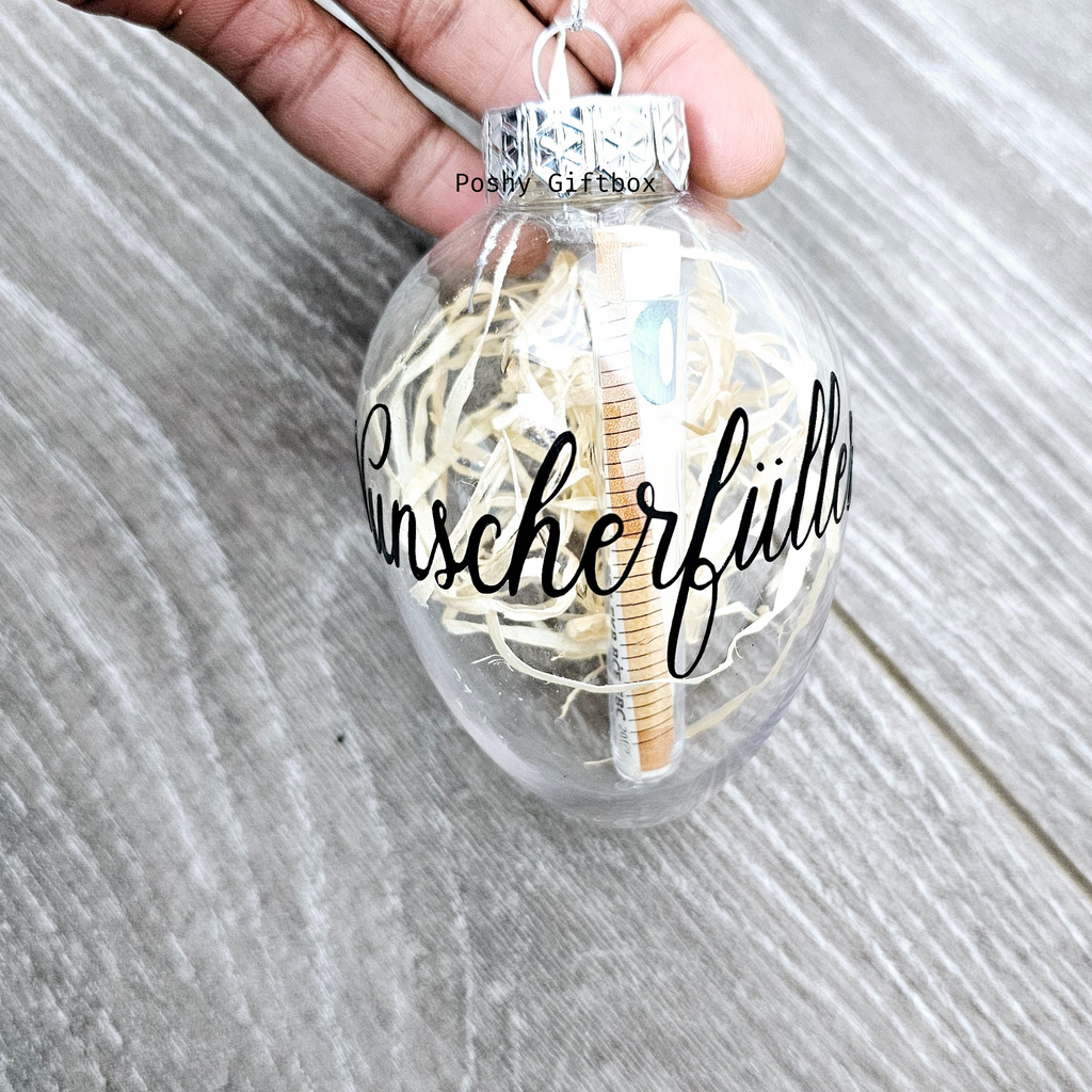 Ostereier gefüllt mit weißen Federn /Personalisierte Ostereier/Geschenk Ostern/Osternest/Ostern Dekoration/Transparent/8cm Eier/Kunstsoff PoshyGiftbox