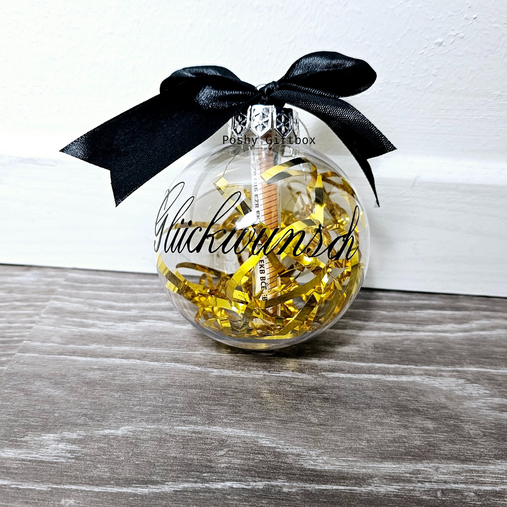 Wunscherfüller/Geldgeschenk Gutschein/Geldgeschenk Geburtstag/Weihnachtskügel personalisiert mit Namen/Geld verschenken/Geld verpacken/Glückwunsch PoshyGiftbox