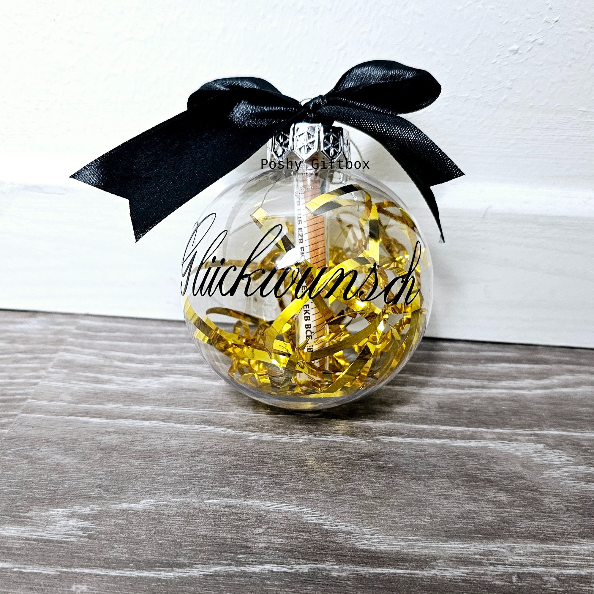 Wunscherfüller/Geldgeschenk Gutschein/Geldgeschenk Geburtstag/Weihnachtskügel personalisiert mit Namen/Geld verschenken/Geld verpacken/Glückwunsch PoshyGiftbox