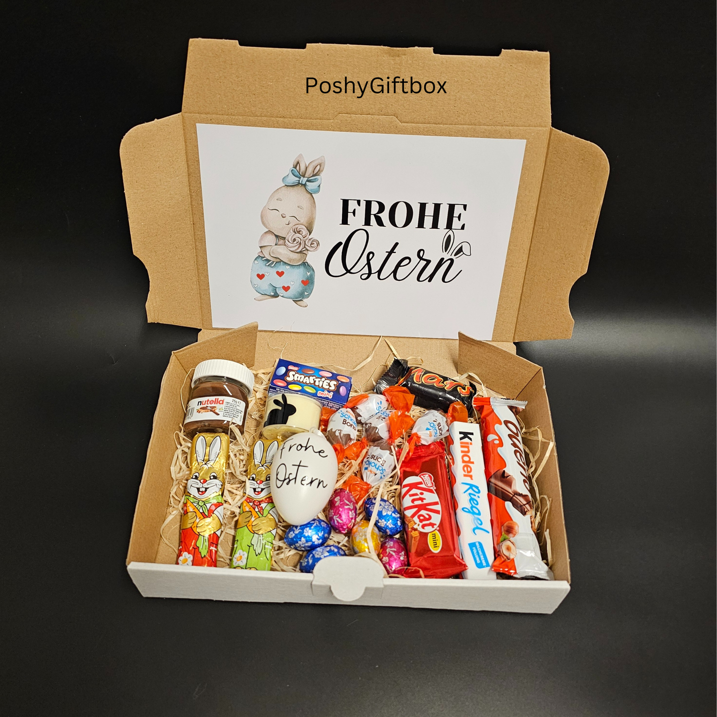 Ostergeschenk/Schokoladen mit Namen/Geschenk Set Personalisiert/Nutella Geschenk/Osterbox/Geschenk Kinder/Erwachsen/2 Designs/personalisiert PoshyGiftbox