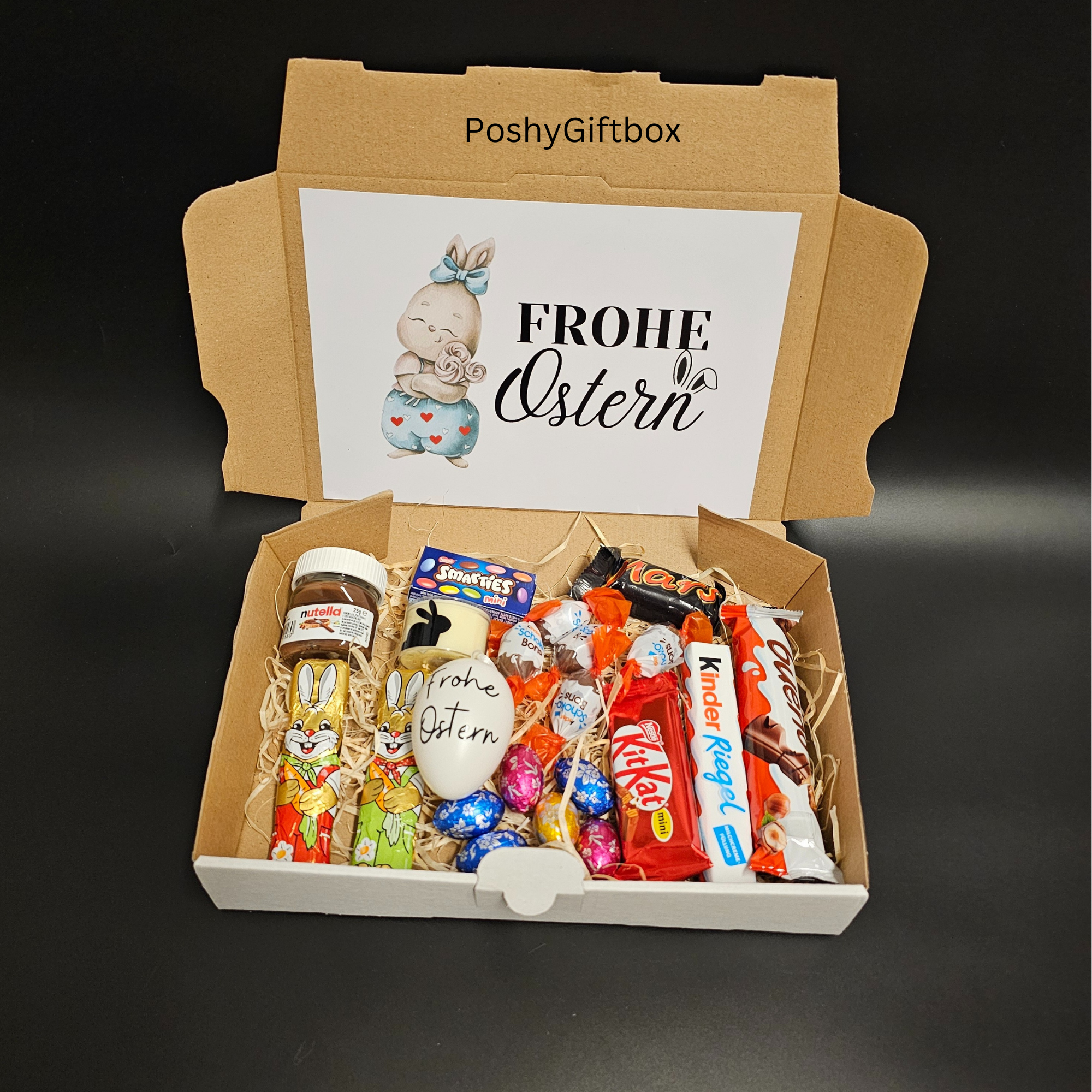 Ostergeschenk/Schokoladen mit Namen/Geschenk Set Personalisiert/Nutella Geschenk/Osterbox/Geschenk Kinder/Erwachsen/2 Designs/personalisiert PoshyGiftbox