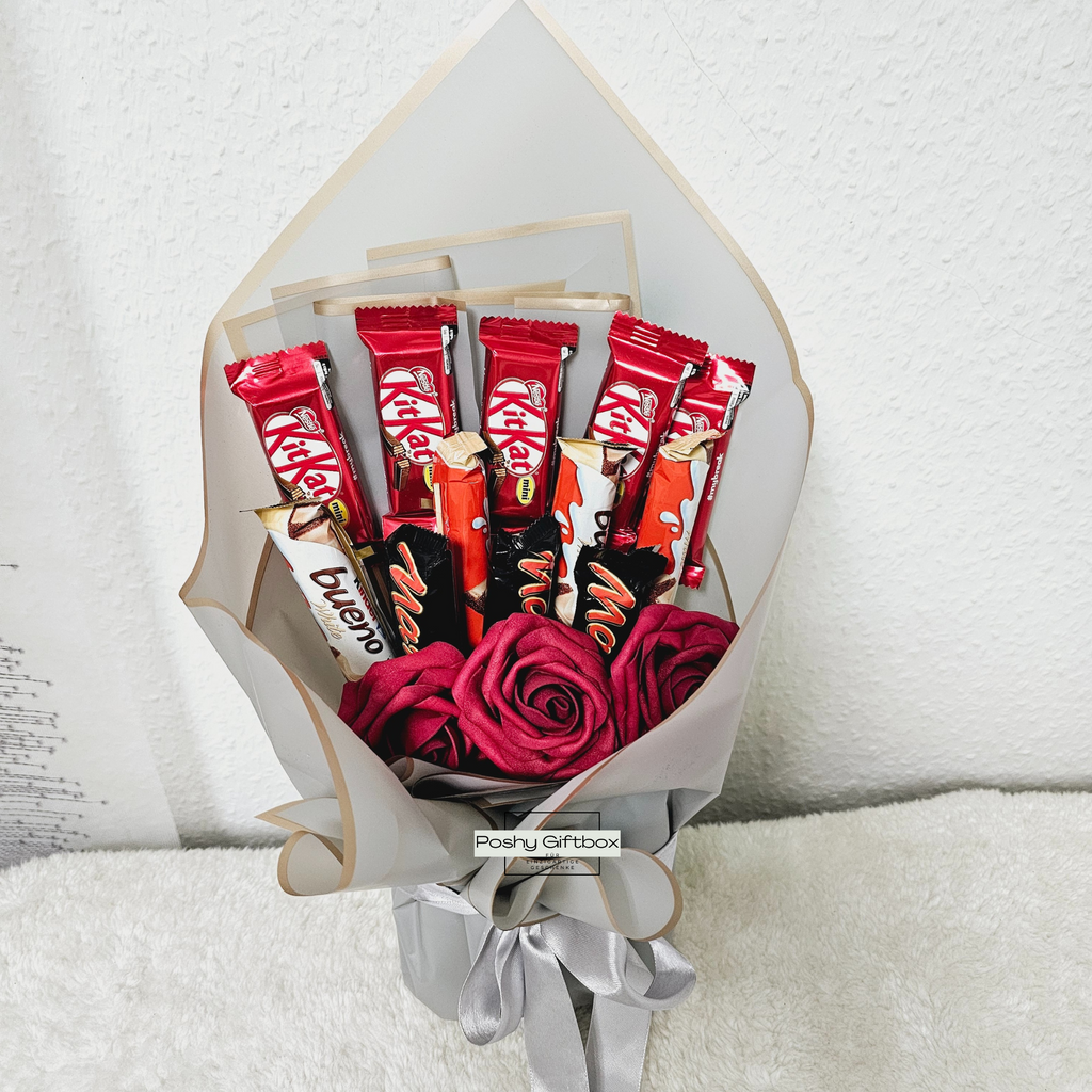 Pralinenstrauß, Ideales Geburtstagsgeschenk,Weihnachtsgeschenk,Vatertag,Valentinstagsgeschenk für Sie oder Ihn/Essbarer Blumenstrauß mit Personalisierung  PoshyGiftbox