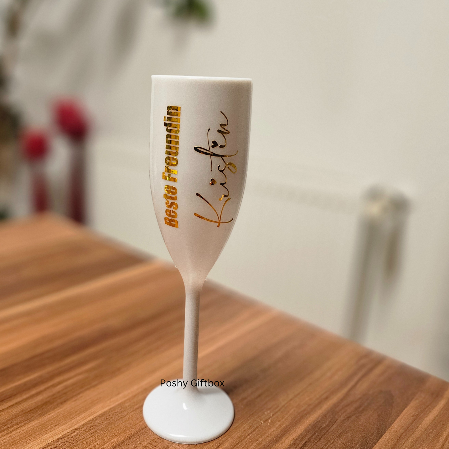 JGA Weinglas Personalisiert/Personalisierte Sektgläser/ Champagner Glas/Sektflöten/Sektkelch/Junggesellinnenabschied, Bräutigam,Trauzeugin PoshyGiftbox