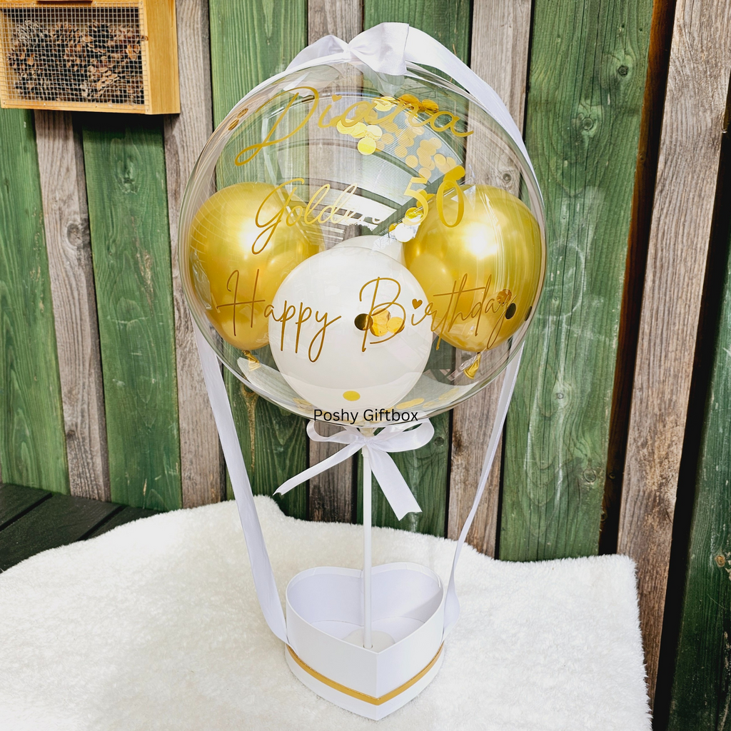 Ballon mit Blumen/Personalisierter Ballon/Ballongrüße/Geburtstagsgeshenk/Muttertagsgeschenk/Geschenke für Frauen/Geschenk Mama,Oma,Freundin  PoshyGiftbox