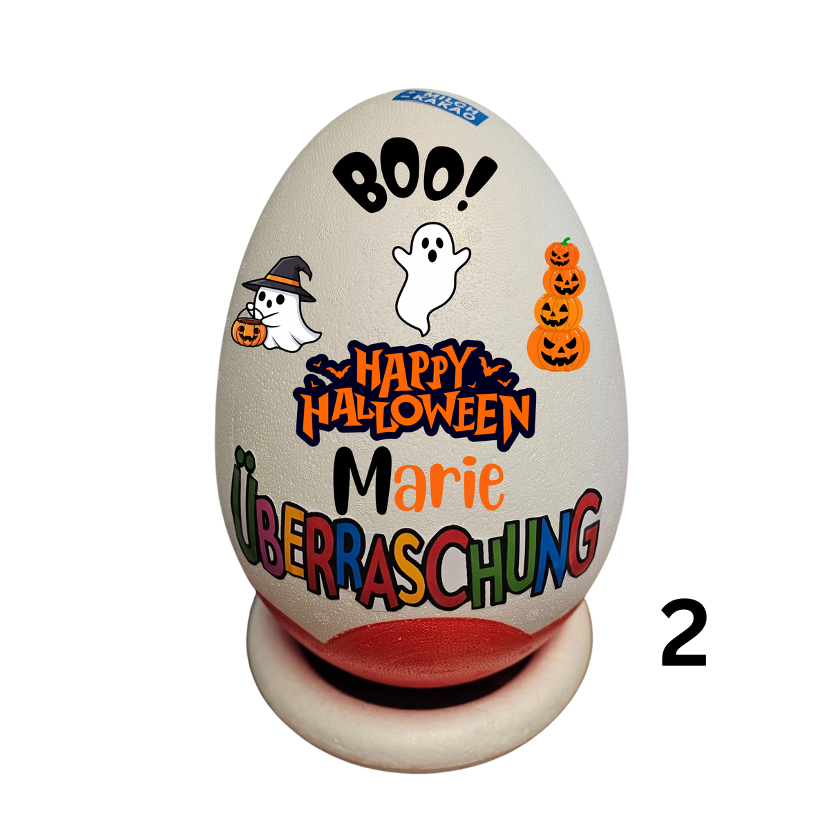 Halloween Überraschungsei XXL personalisiert,Styropor Ei mit Namen,Geburtstagsgeschenk,Halloween Geschenk für Kinder, Spooky , 8 Designs PoshyGiftbox