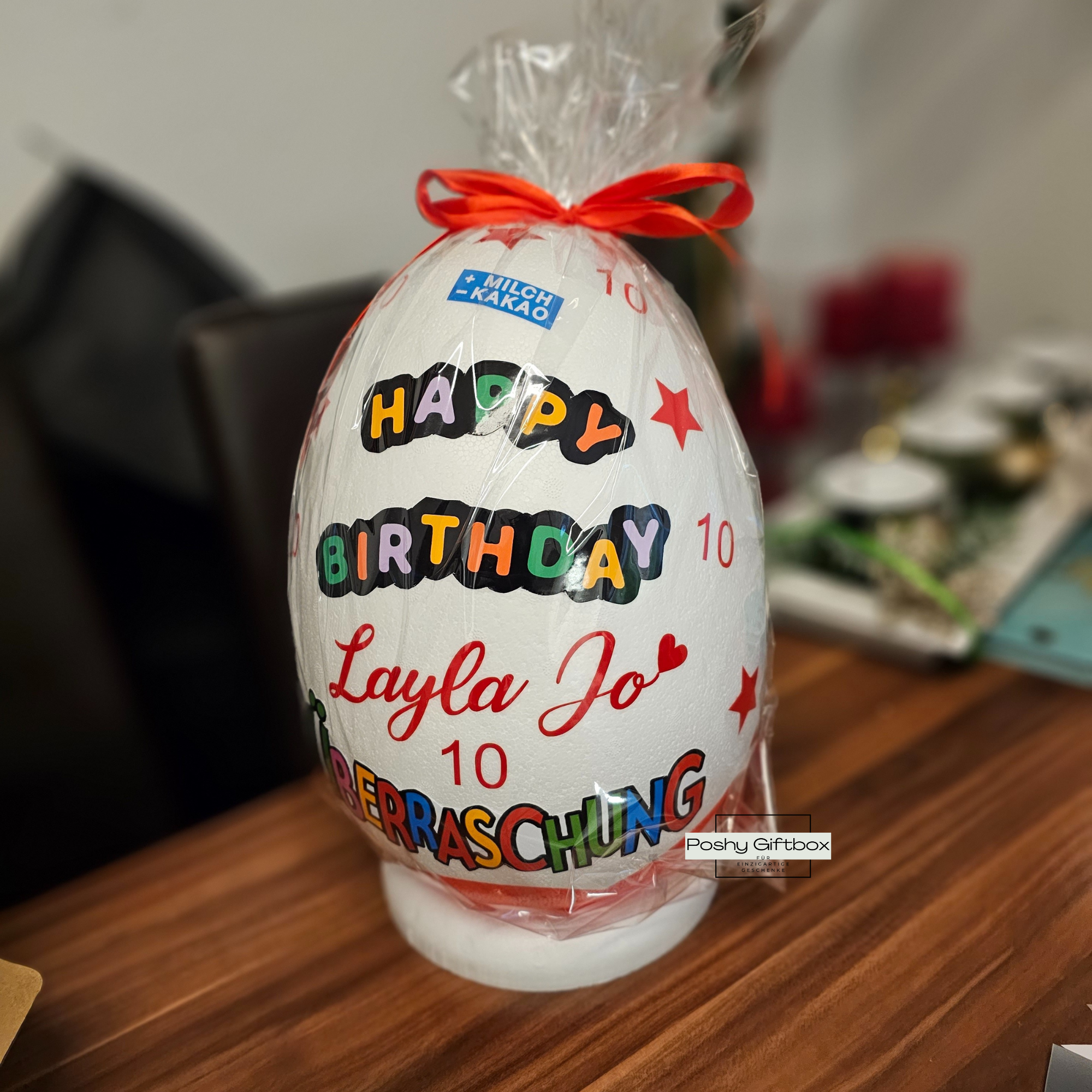 Personalisiertes XXL Überraschungsei /Ü-Ei/XXL Überraschungsei Motiv /Überraschungsei XXL/Geburtstagskind / Geschenk Geburtstag/9 Designs  PoshyGiftbox