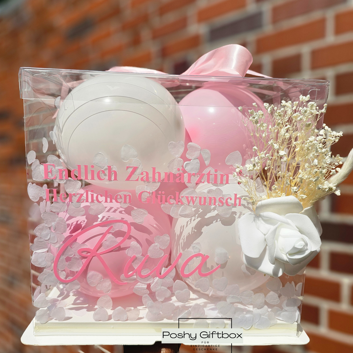 Ballon Box Geldgeschenk zur Hochzeit PoshyGiftbox