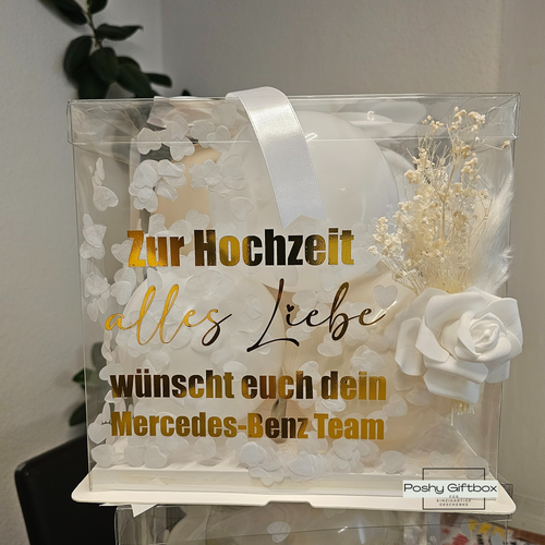 Ballon Box Geldgeschenk zur Hochzeit PoshyGiftbox