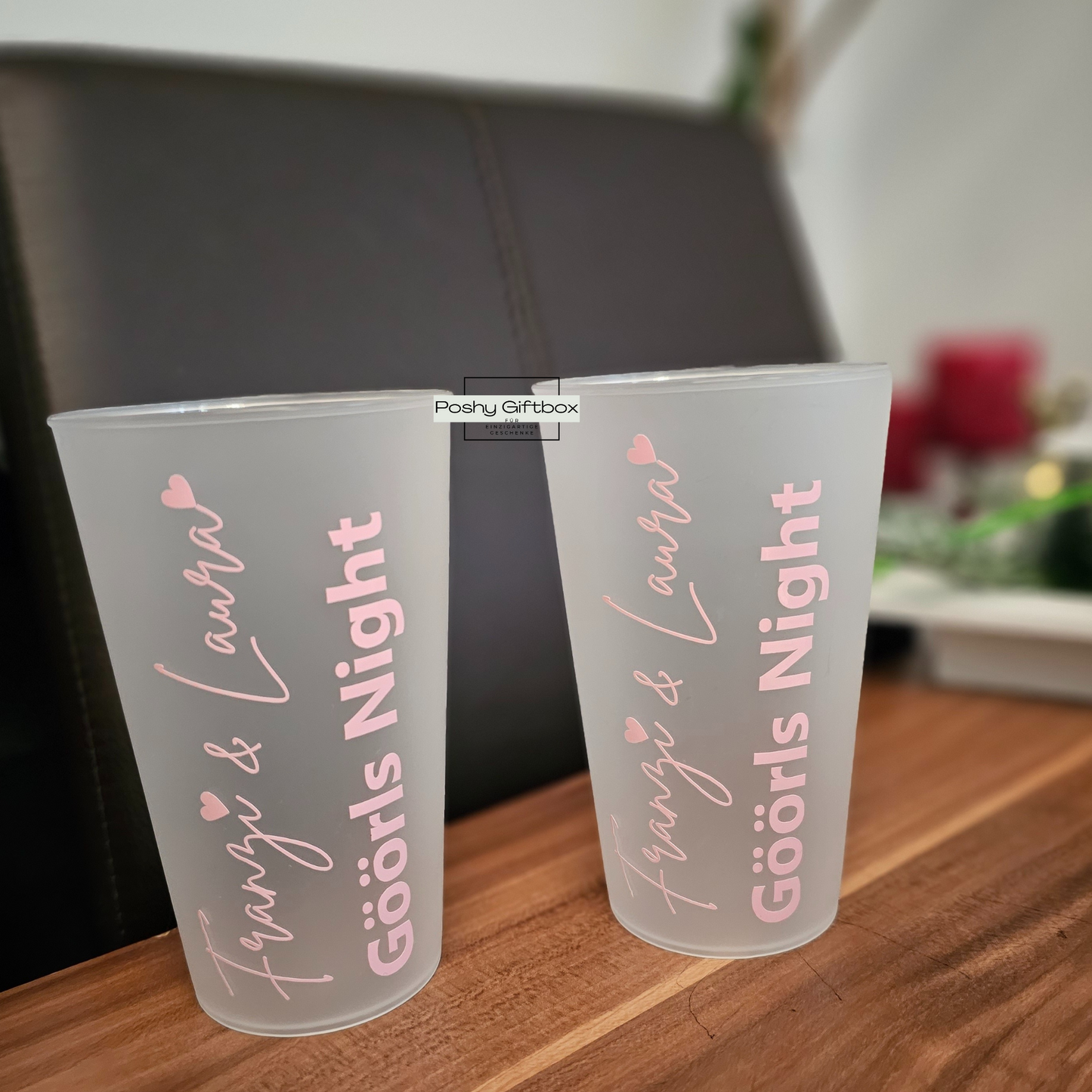 Partybecher Set/Personalisierte Becher in Weiss zum JGA /Mehrwegbecher mit Namen zum Junggesellinnenabschied/Trinkbecher/Becher mit Name PoshyGiftbox