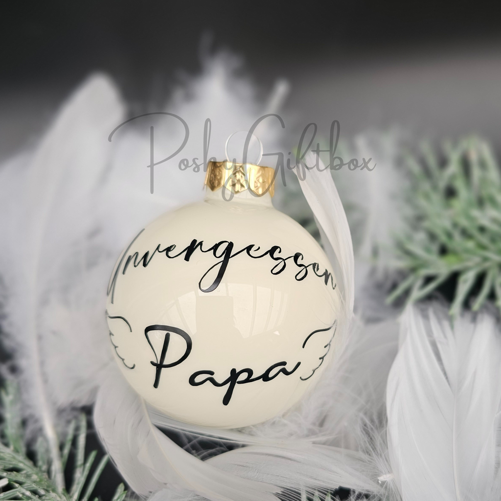 Personalisierte Weihnachtskugeln /Weihnachtsgeschenke/ Weihnachtskugel mit Namen/Christbaumkugel Elfenbein/Geschenk Familie PoshyGiftbox