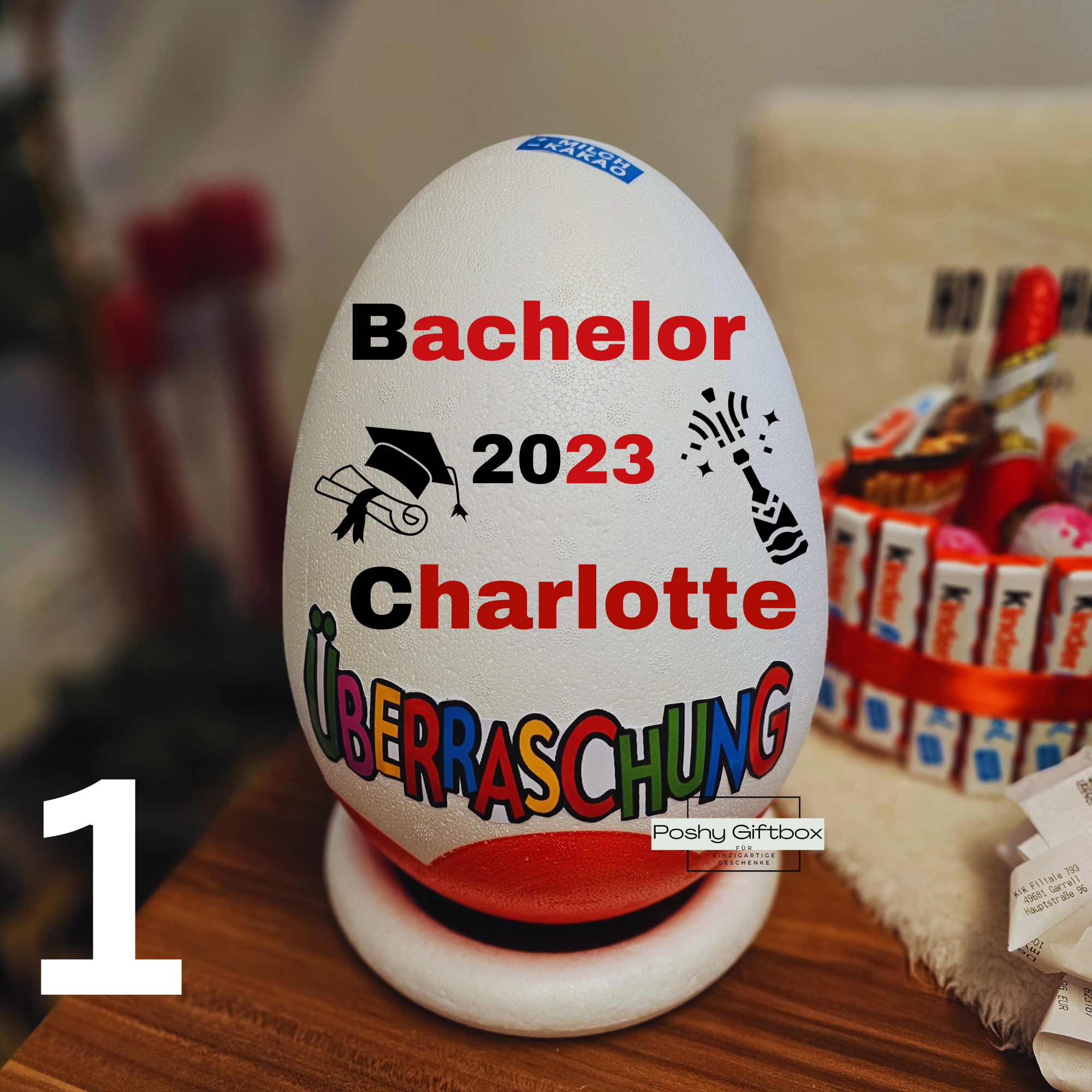 Personalisiertes XXL Überraschungsei /Einschulungsgeschenk/XXL Überraschungsei SCHULKIND/Ü-ei /Schulanfang/9 Designs/Schultüte  PoshyGiftbox