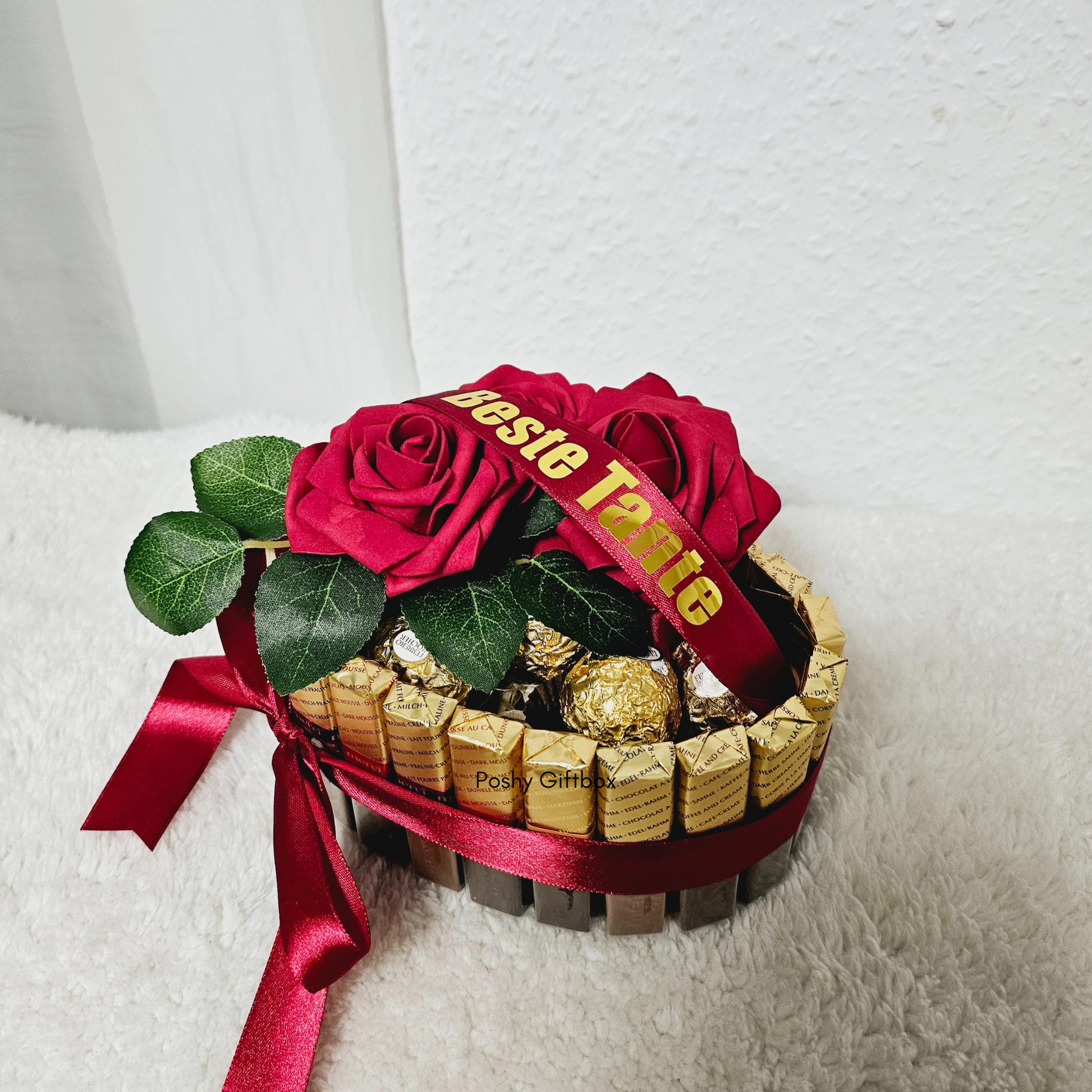 Pralinen Torte mit Wunschtext/Weihnachtsgeschenk/Valentinsgeschenk/Merci Pralinentorte/Ferrero Rocher Pralinentorte/ Geburtstagsgeschenk/Hochzeitsgeschenk/Geschenk Vatertag/Abschiedsgeschenk  PoshyGiftbox