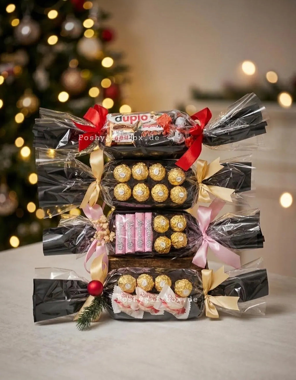 Schokoladen-Präsent/Pralinen Set/5 Varianten/Süßigkeiten-Geschenkset/Geburtstag, Weihnachten,Dankeschön,Mitarbeiter,Abschied /Schokoladen-Bouquet PoshyGiftbox
