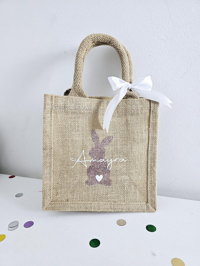 Ostertasche Jute Osterkörbchen liebevolle Geschenkidee für Kinder und Erwachsene