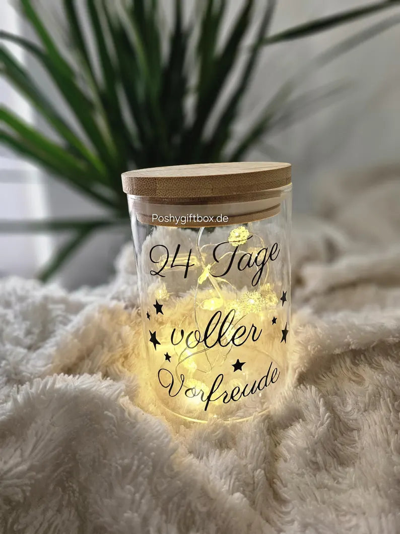 Adventskalender im Glas/24 Tage voller Vorfreude/Advent Weihnachten 24 Tage/Weihnachten to go/Adventskalender to go PoshyGiftbox