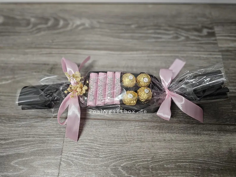 Schokoladen-Präsent/Pralinen Set/5 Varianten/Süßigkeiten-Geschenkset/Geburtstag, Weihnachten,Dankeschön,Mitarbeiter,Abschied /Schokoladen-Bouquet PoshyGiftbox