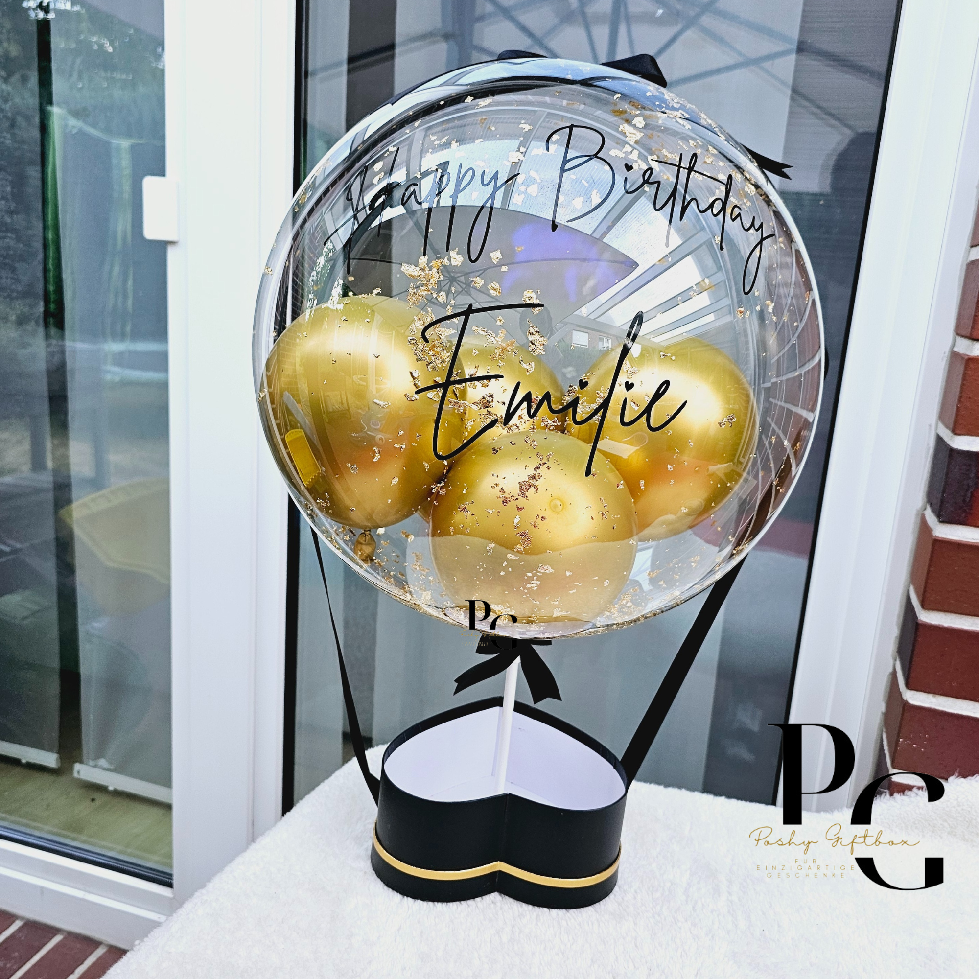 Ballon Geschenkbox/Muttertagsgeschenk/Ballon Geschenk Geburtstag/Ballon Geschenk Freundin/Blumen Geschenk/Geschenk 1.Muttertag/Blumen Box  PoshyGiftbox