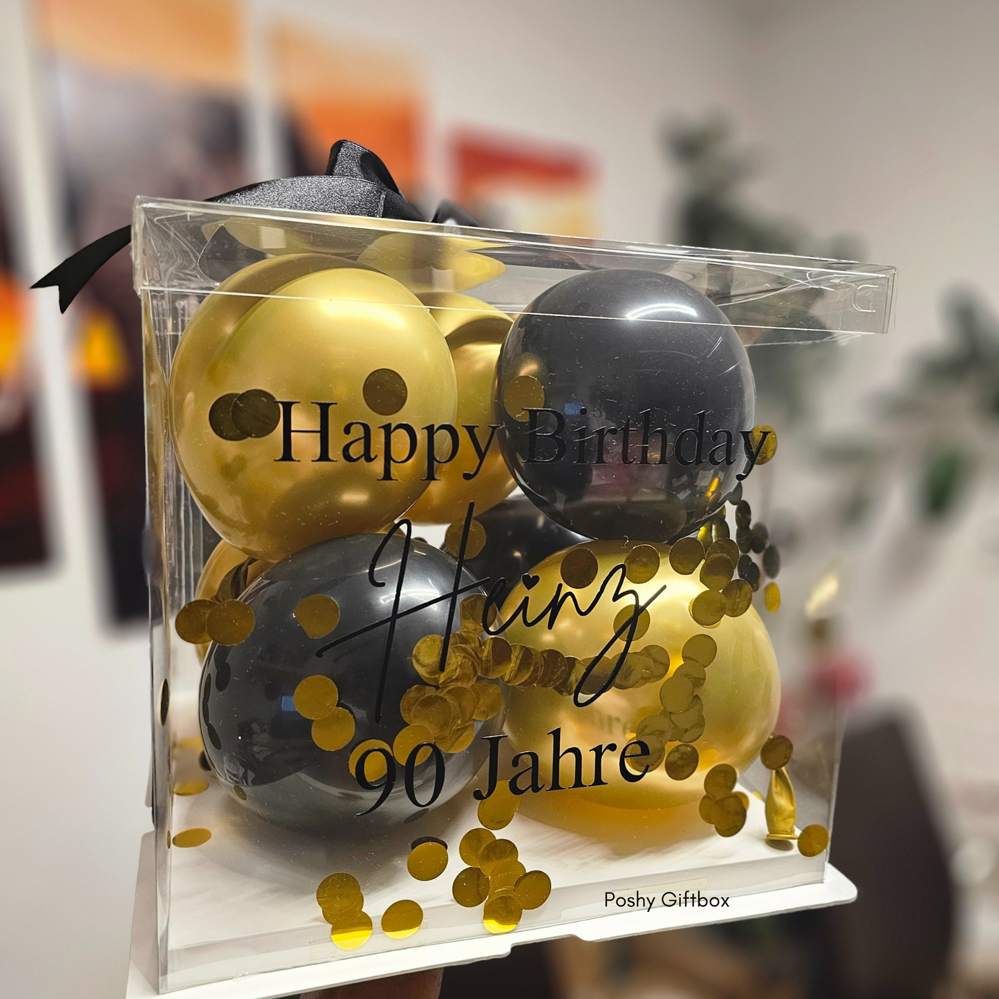 Personalisierte Ballon-Box HOCHZEIT/Geschenkbox Mit Trockenblumen/Luftballons/Geldgeschenkverpackung//Geldgeschenk/Geschenkballon /Geschenkverpackung PoshyGiftbox