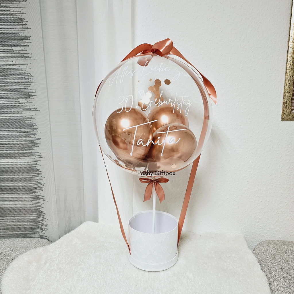 Ballon mit Blumen/Personalisierter Ballon/Ballongrüße/Geburtstagsgeshenk/Muttertagsgeschenk/Geschenke für Frauen/Geschenk Mama,Oma,Freundin  PoshyGiftbox