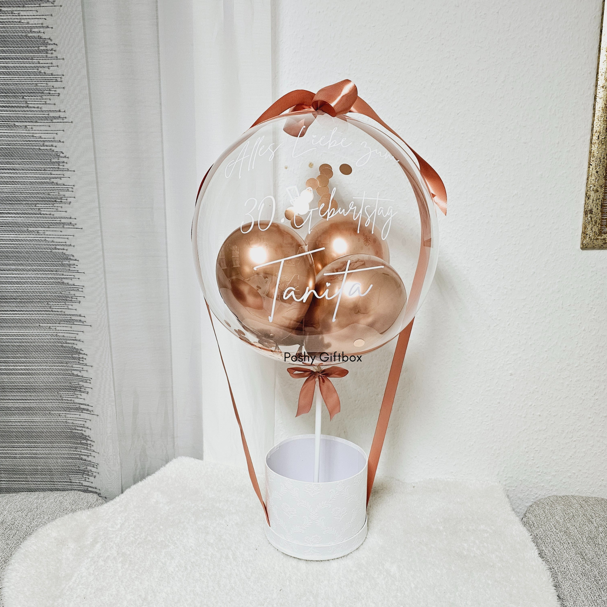 Ballon mit Blumen/Personalisierter Ballon/Ballongrüße/Geburtstagsgeshenk/Muttertagsgeschenk/Geschenke für Frauen/Geschenk Mama,Oma,Freundin  PoshyGiftbox